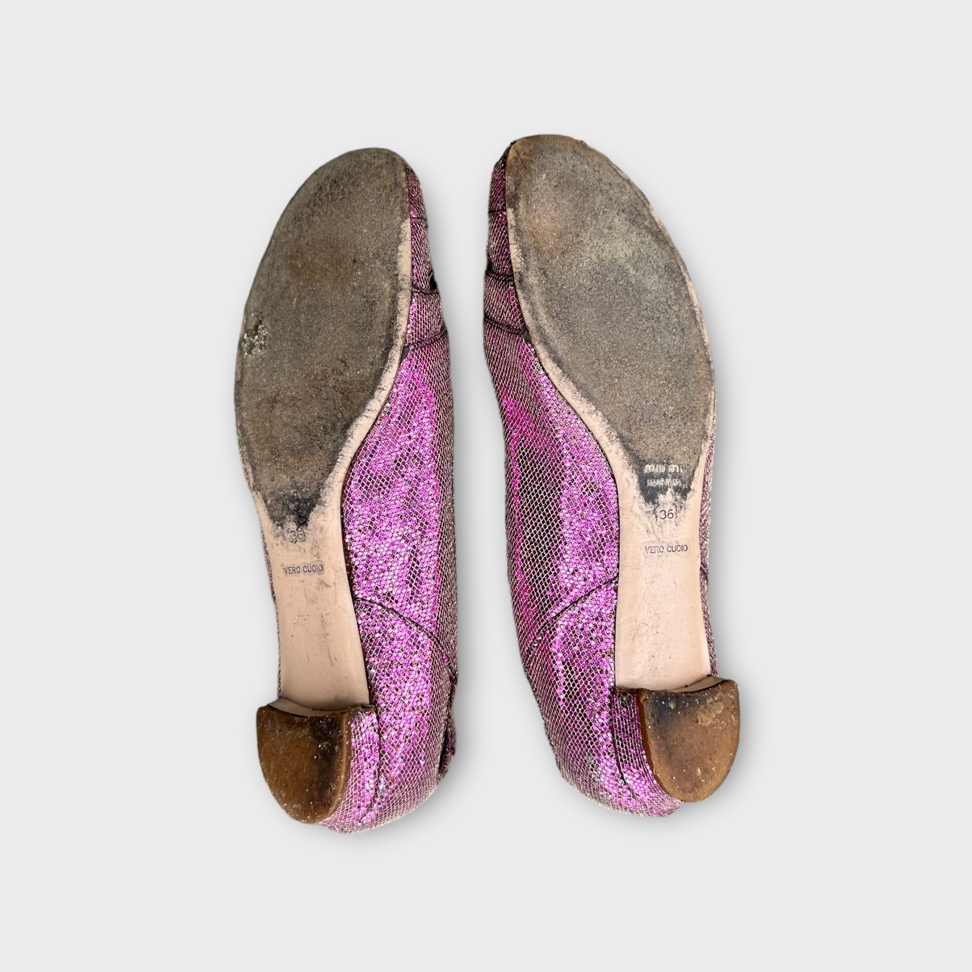 miu miu 2000s pink ballet flats