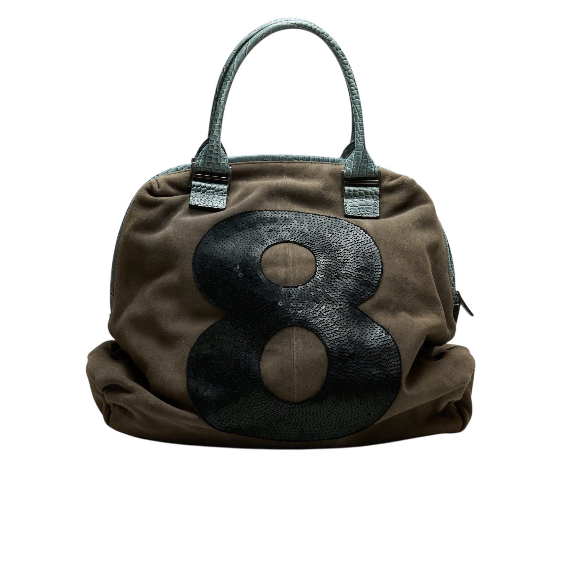 muta gray suede 8 bag
