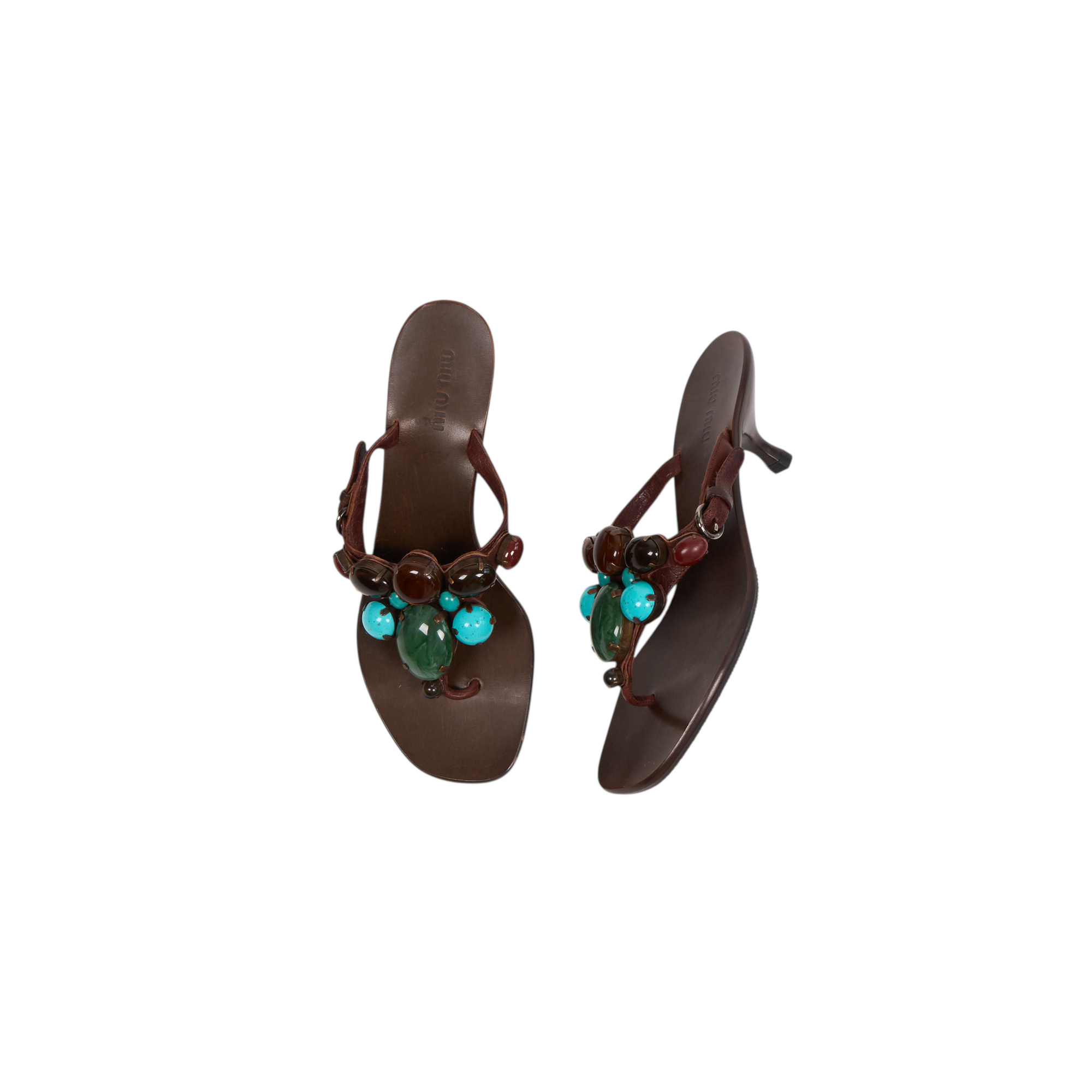 miu miu 2000s brown sandal heels