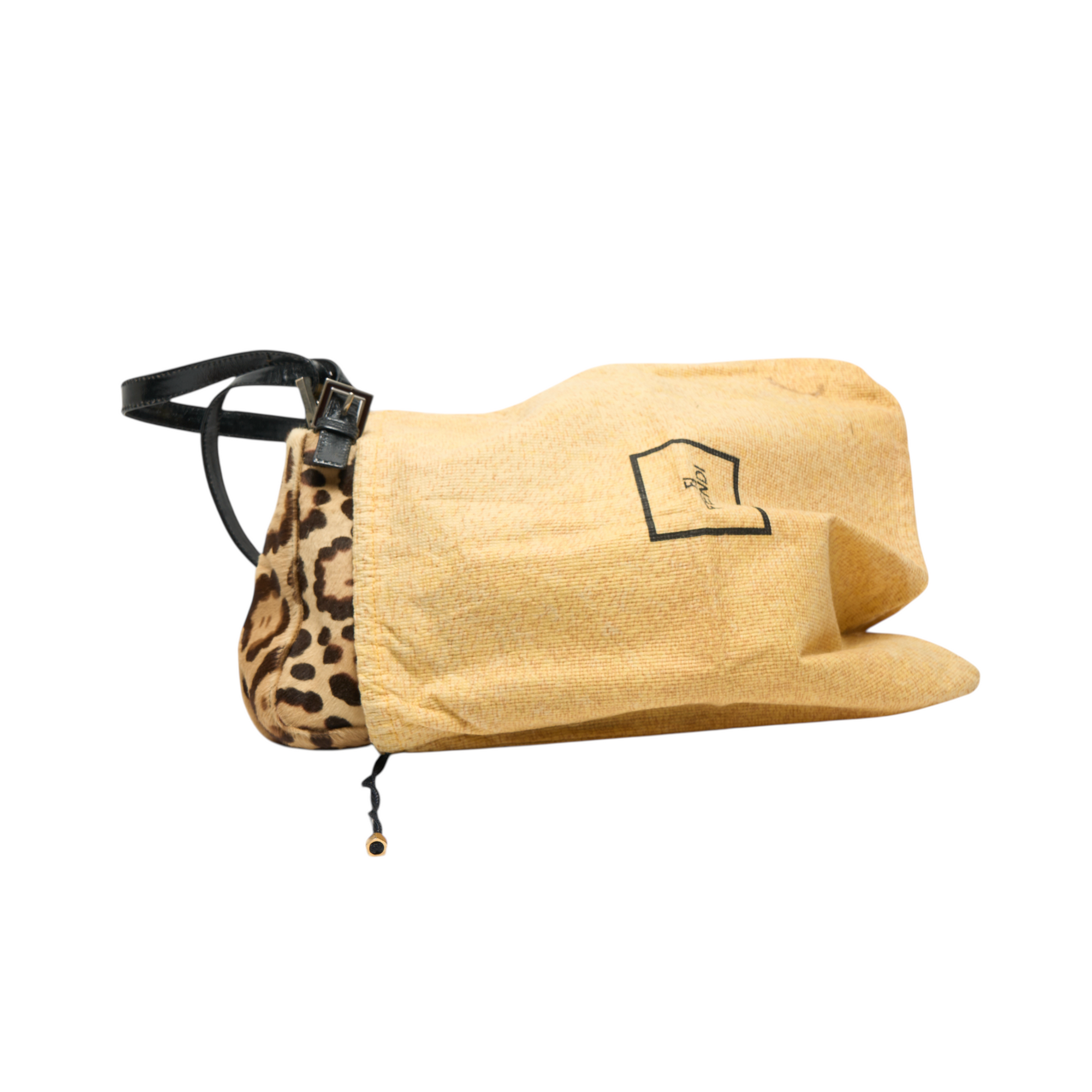 fendi 2000s leopard pony hair baguette bag
