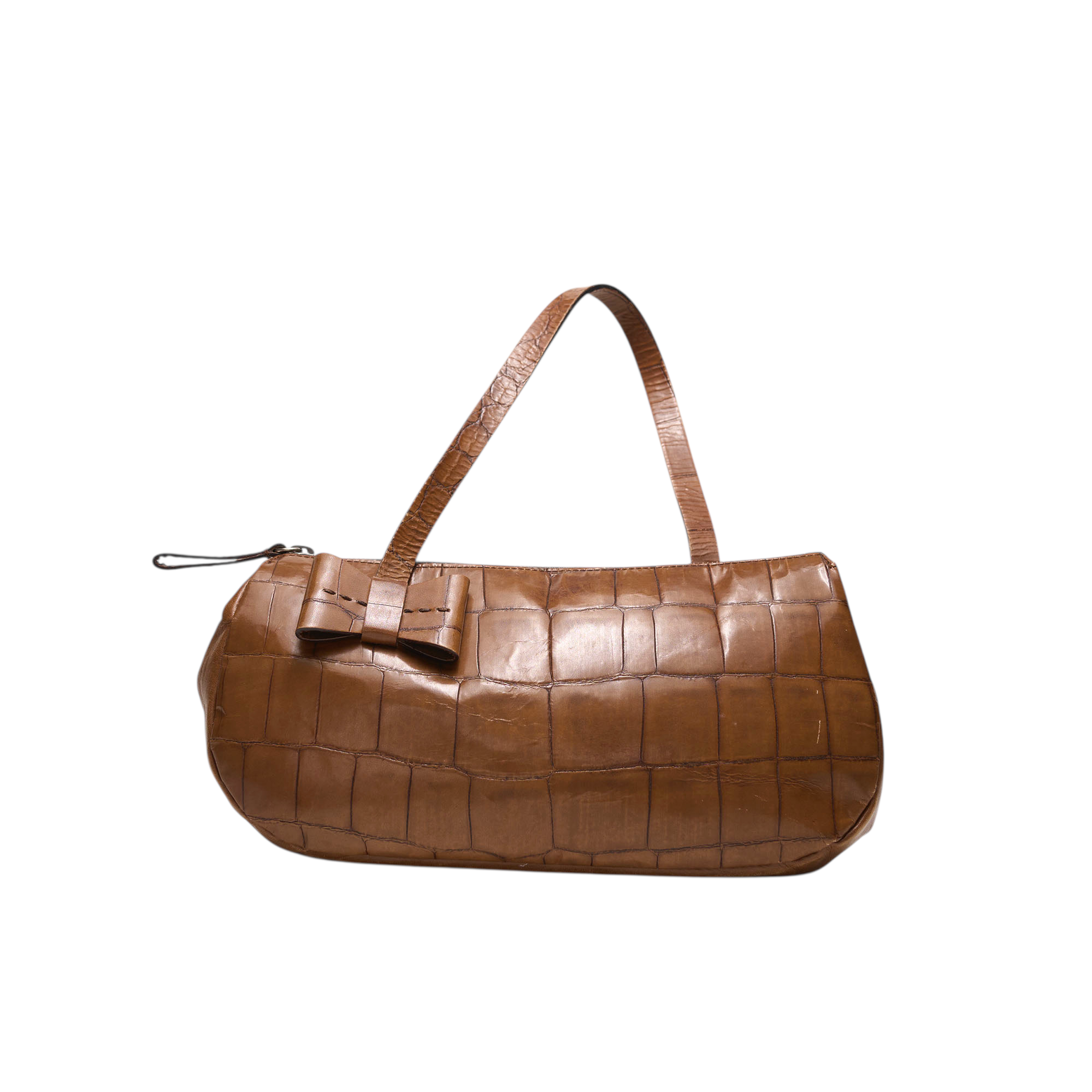 miu miu 2000s brown bow bag