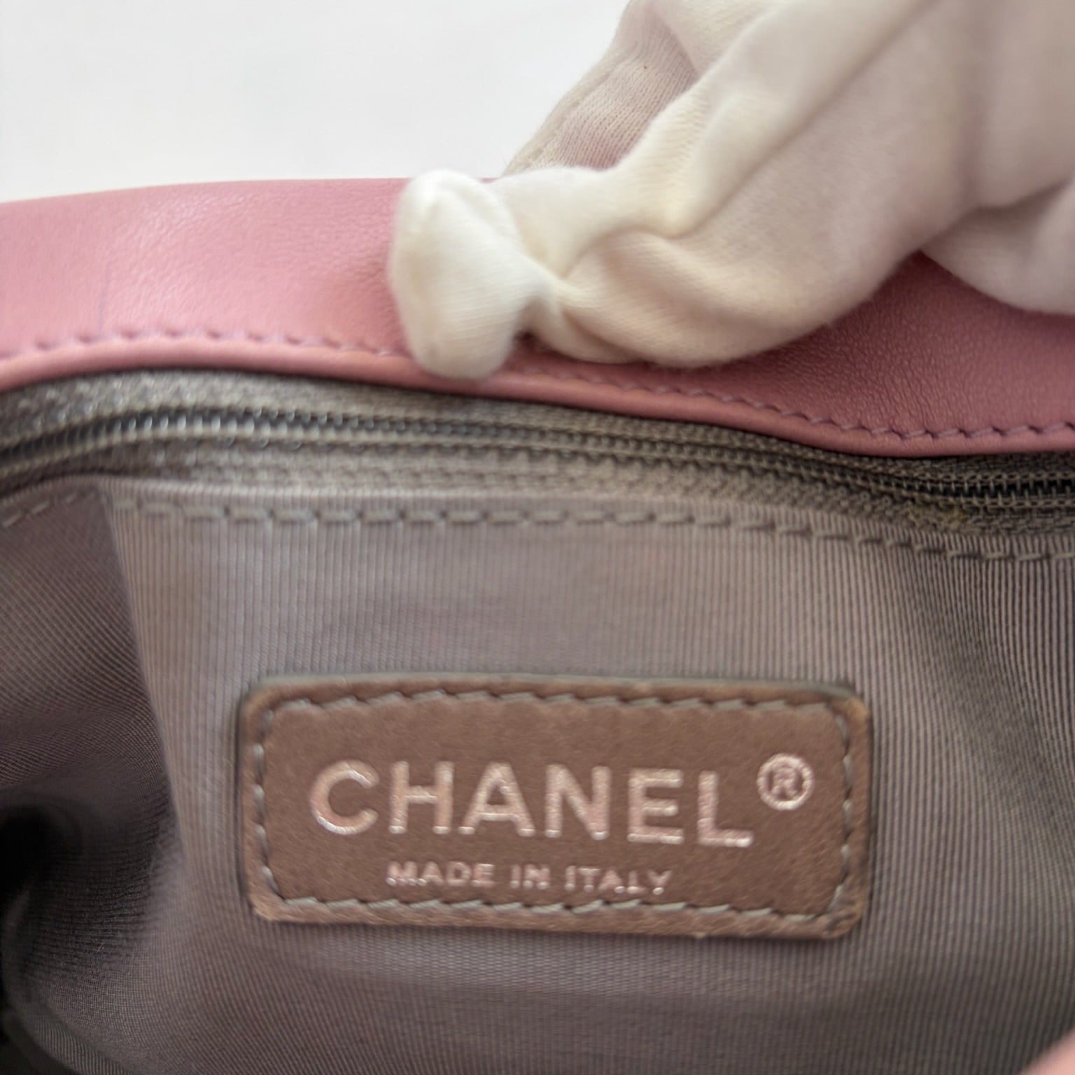 chanel 2000s half pink and purple flap bag