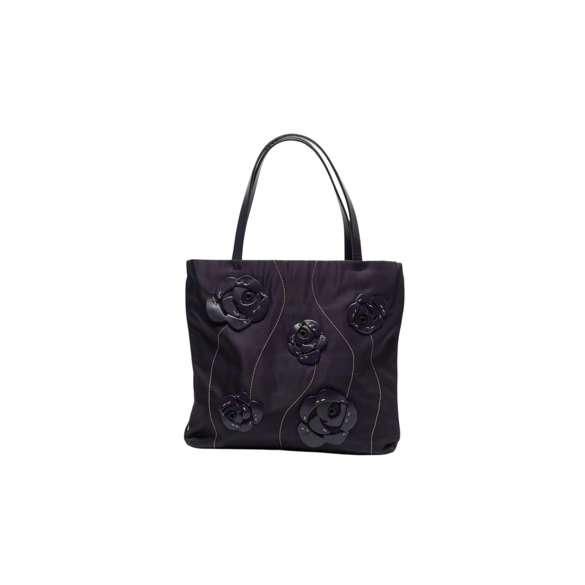 prada 2000s purple flower bag