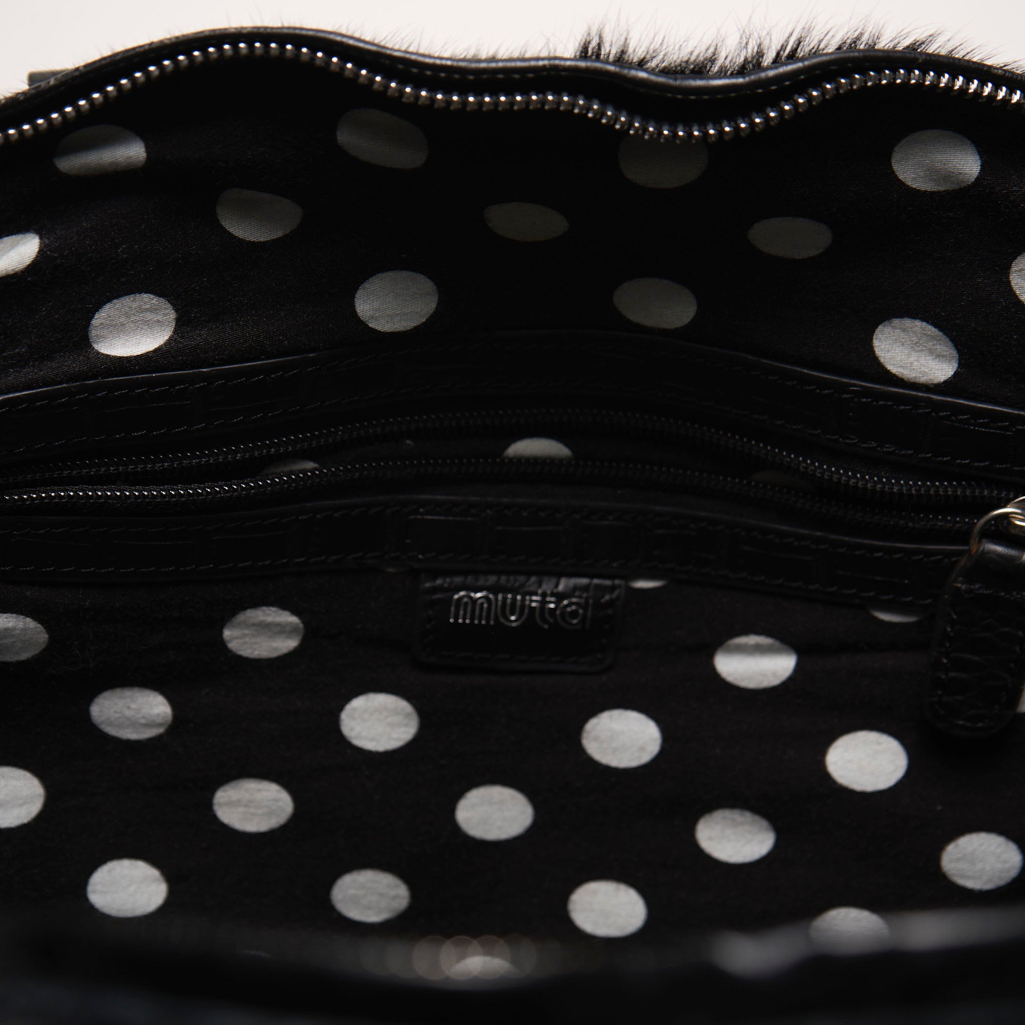 muta black pony hair 8 bag