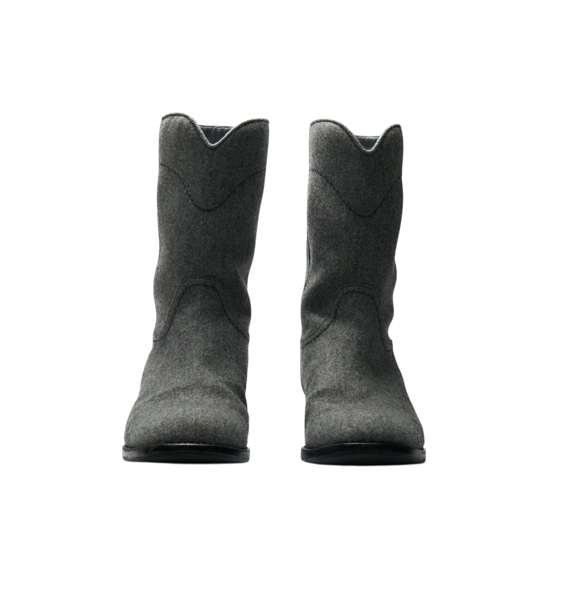 chanel 2000s gray cowboy boots