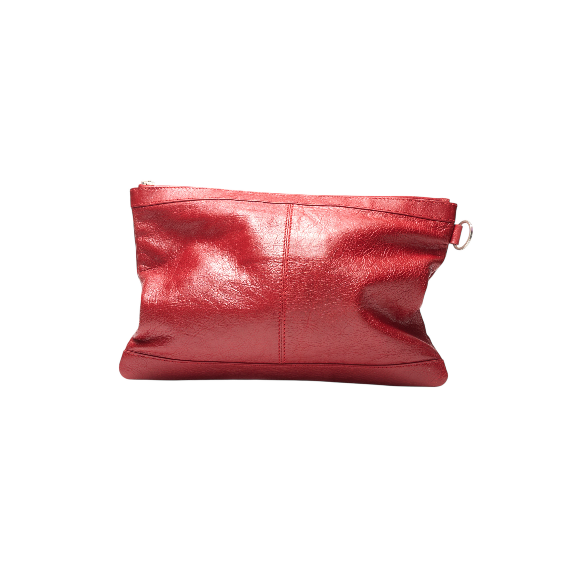 balenciaga 2000s red city clutch bag