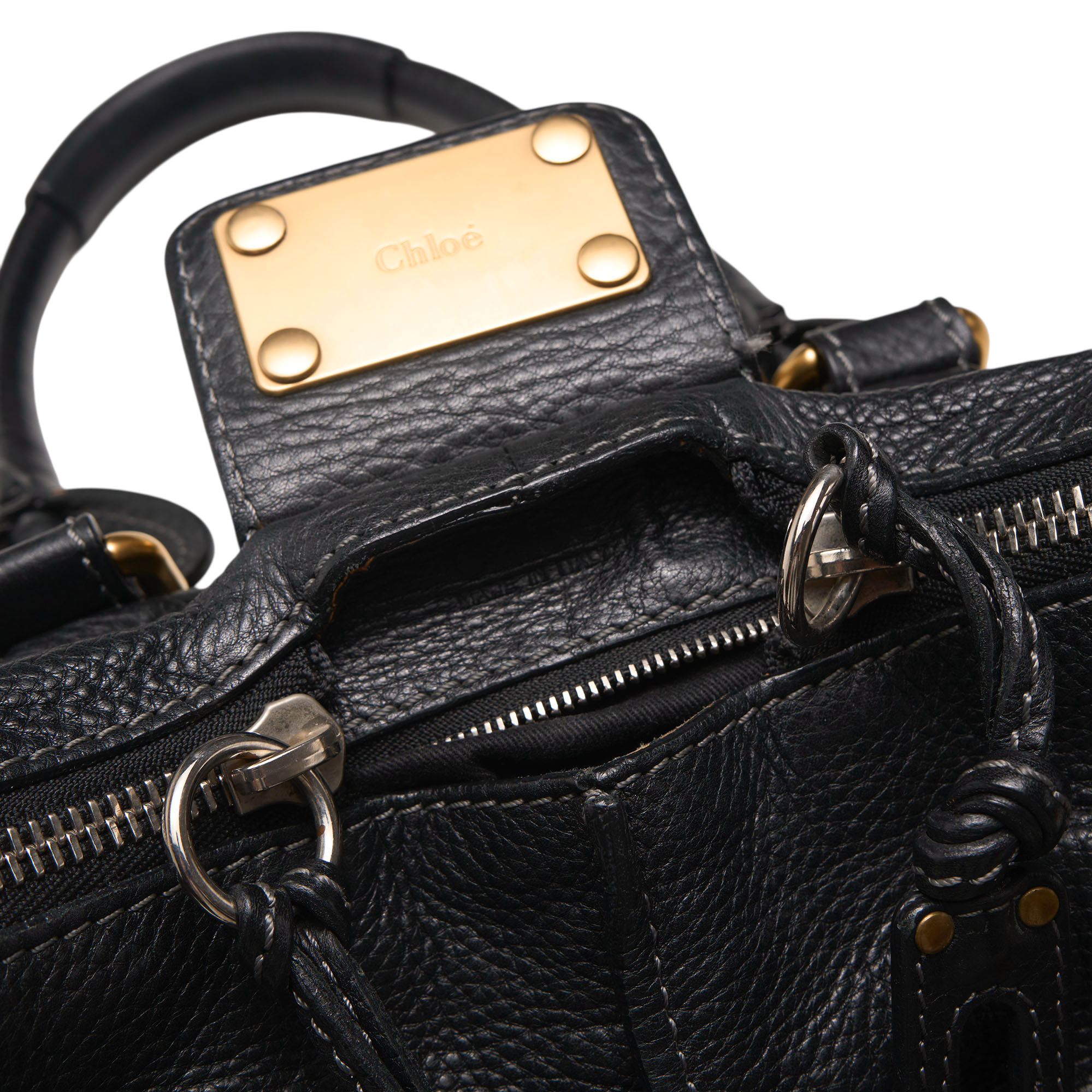 chloé 2000s black small paddington bag