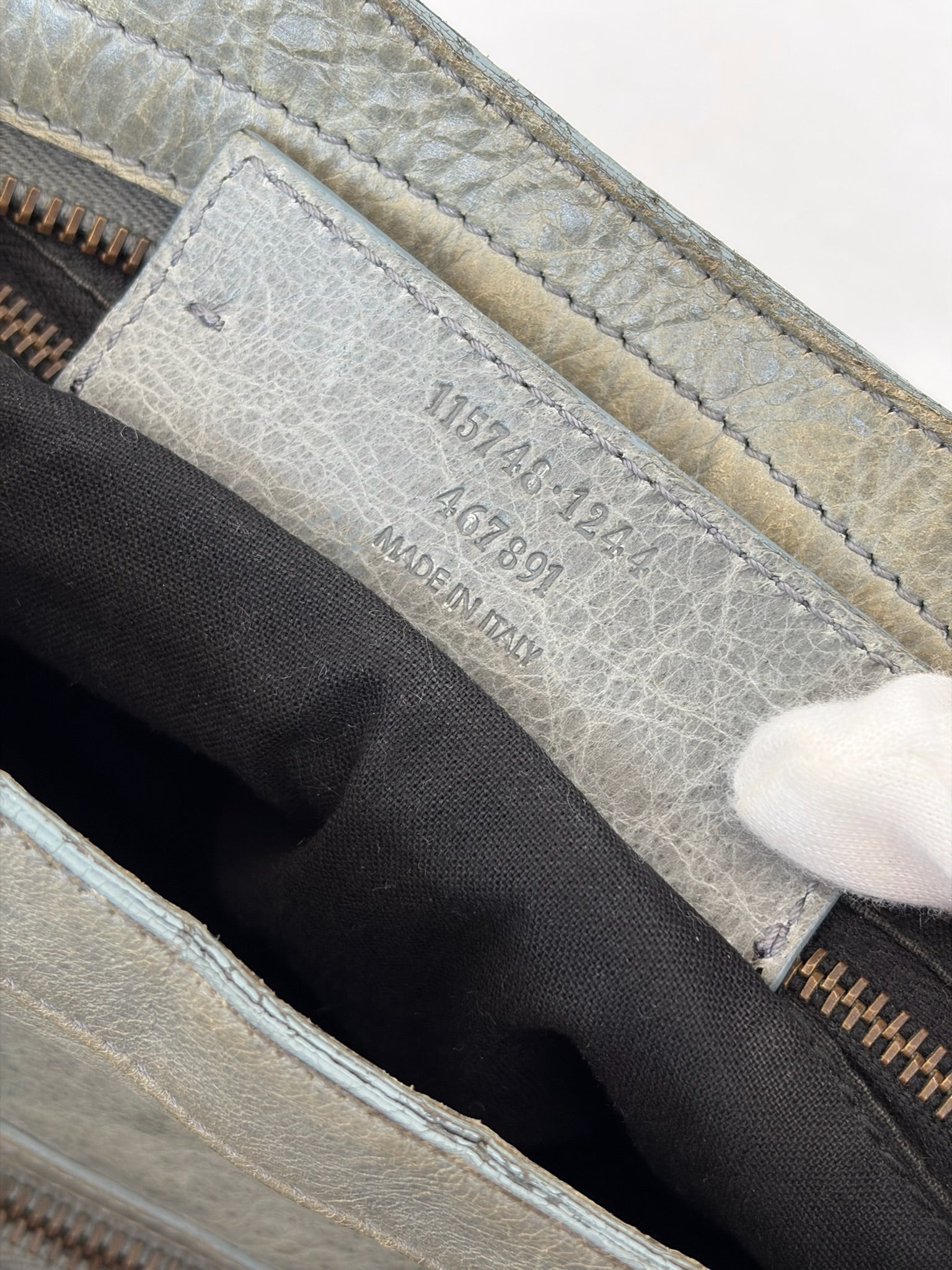 balenciaga 2000s light gray city bag