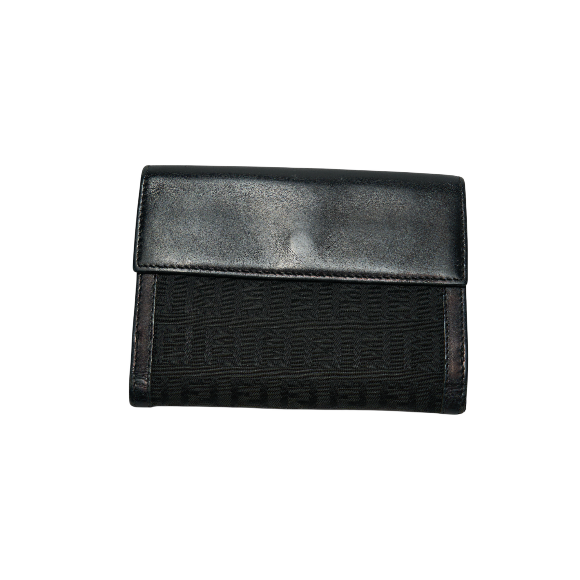 fendi 2000s black baguette wallet