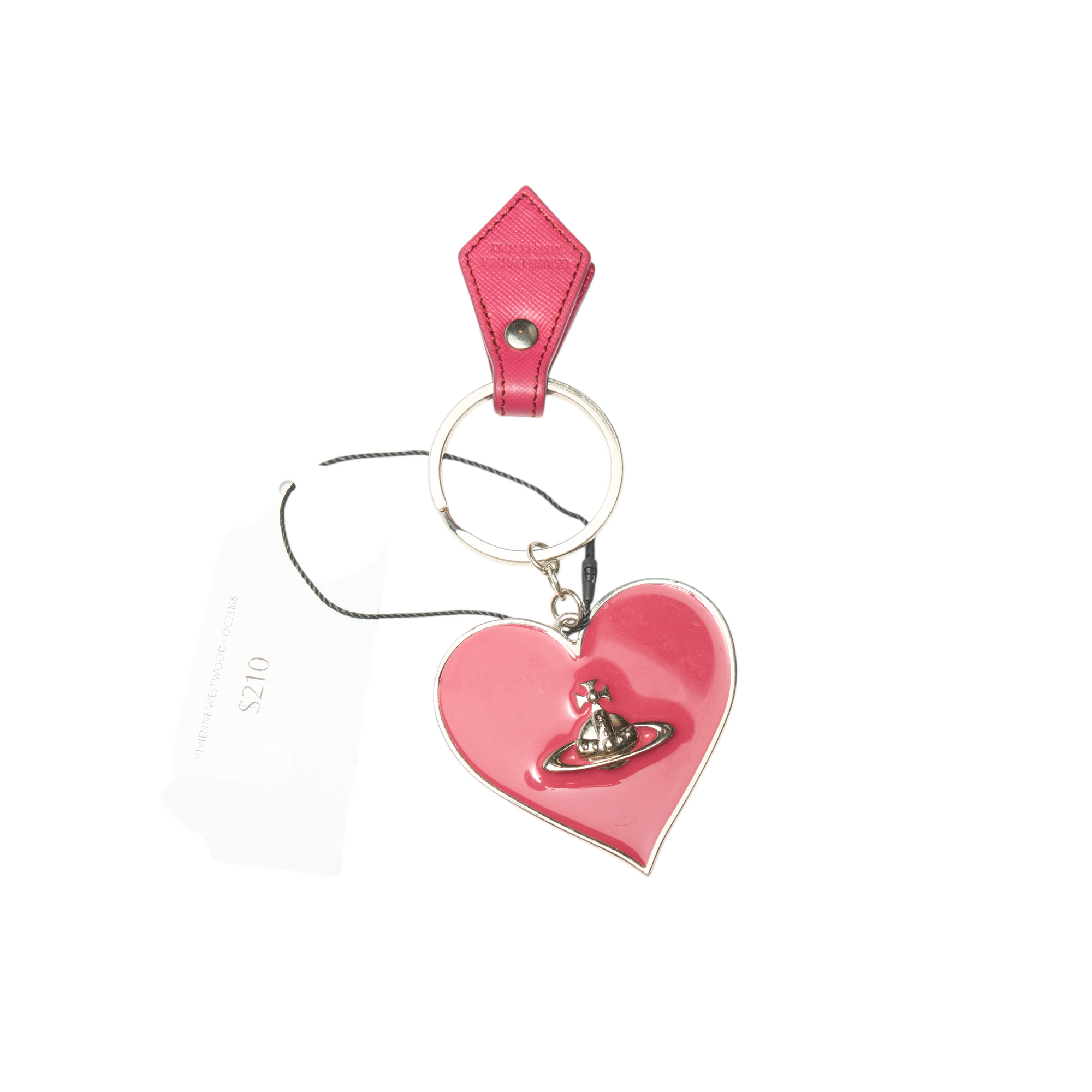 vivienne westwood pink heart keychain