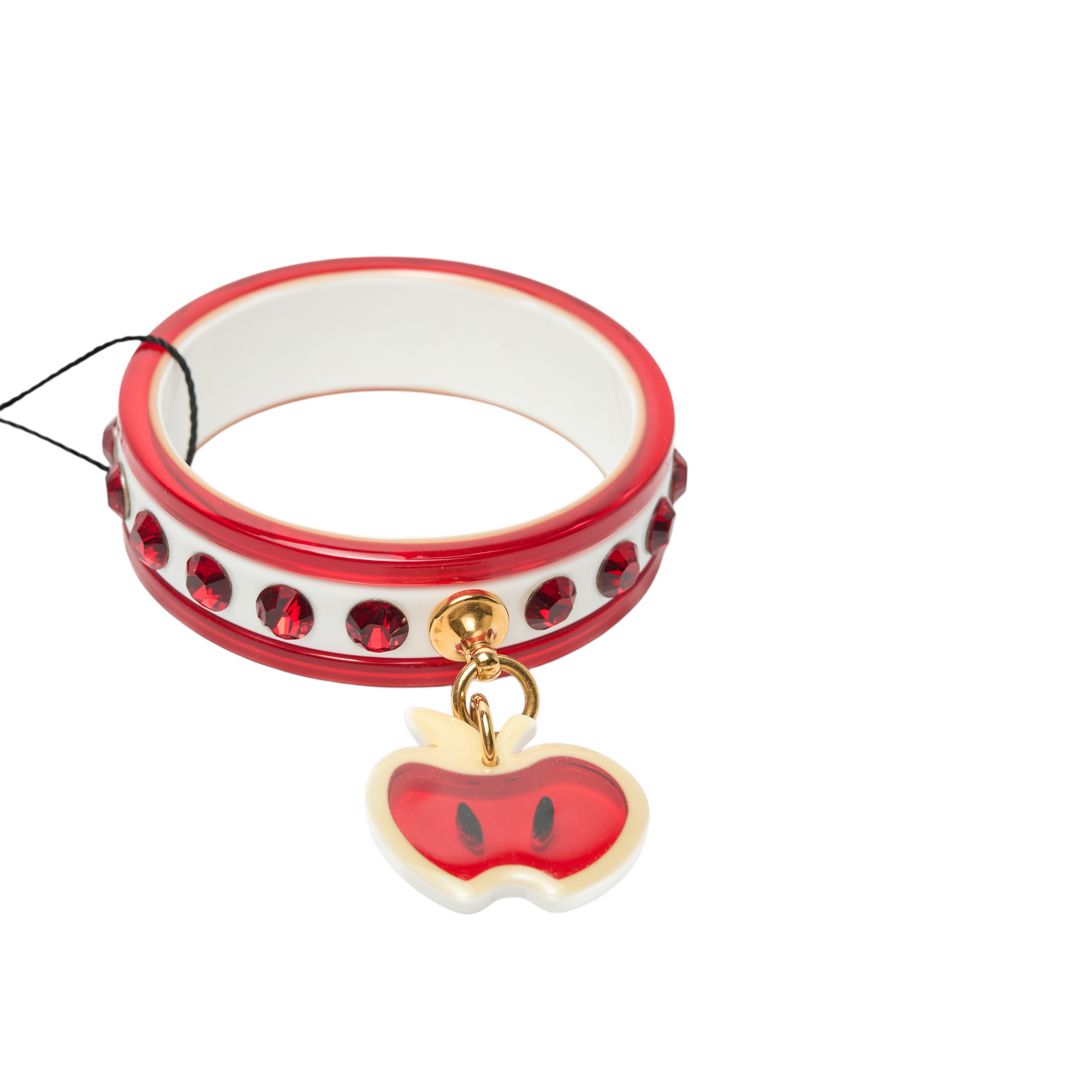 miu miu 2000s red apple cuff bracelet