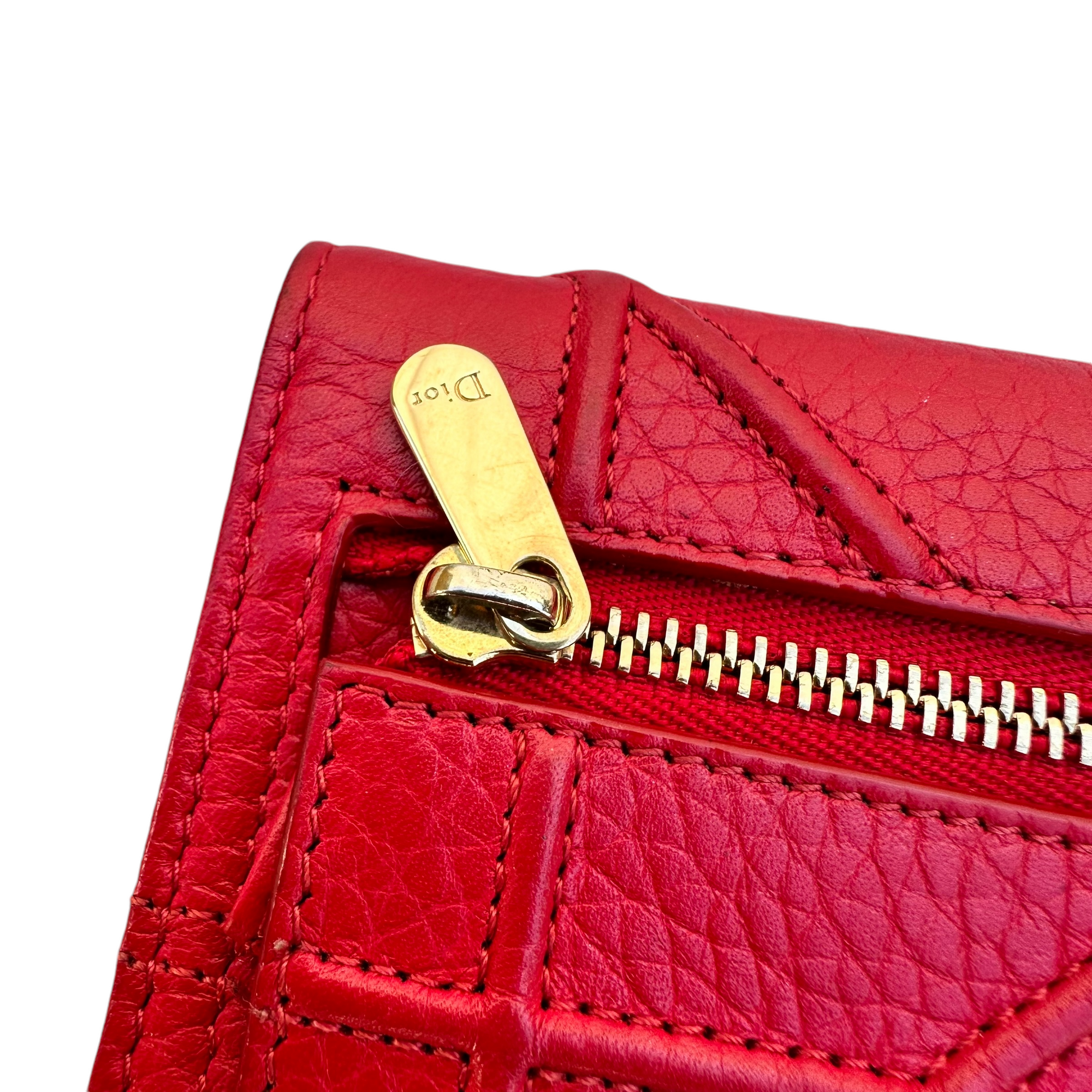 christian dior red wallet