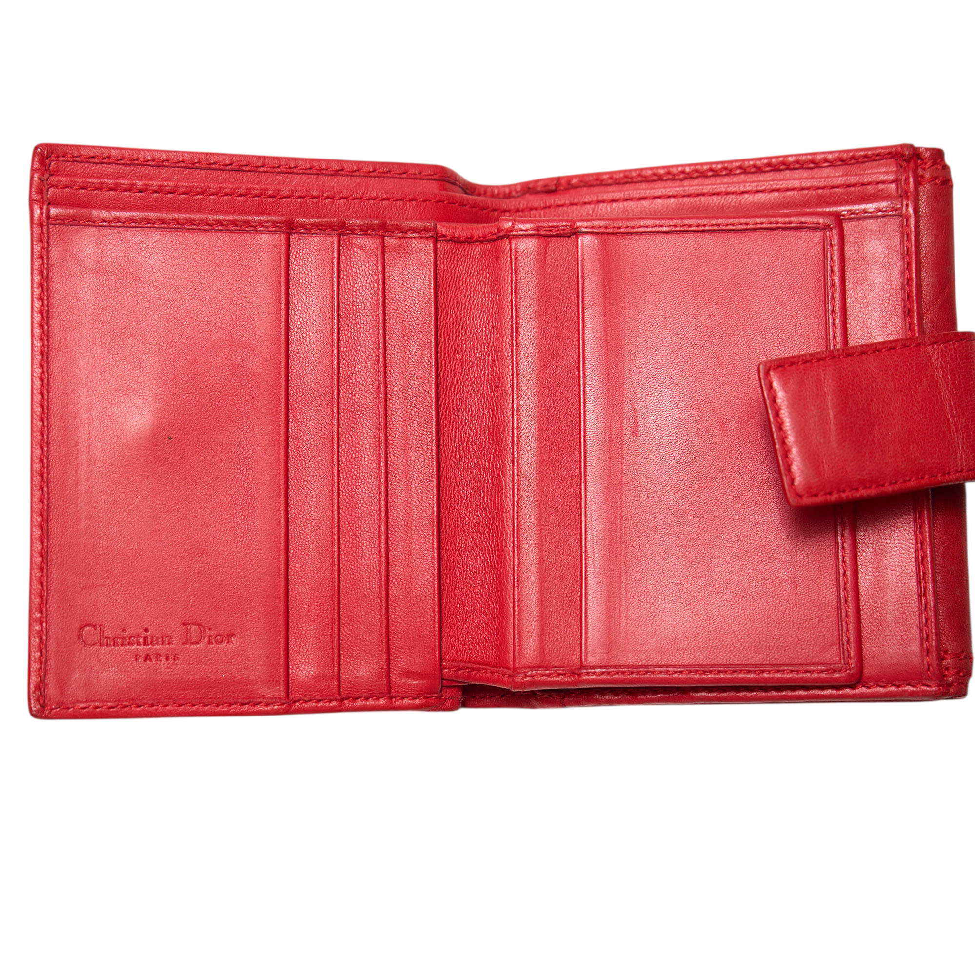 christian dior 2000s red wallet