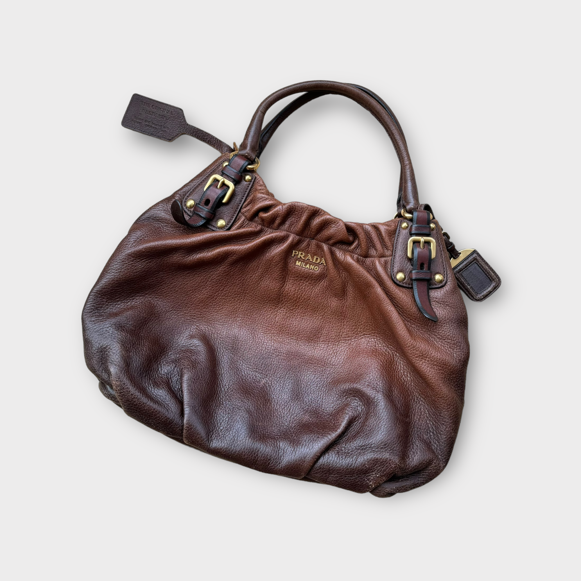 prada 2000s brown shoulder bag