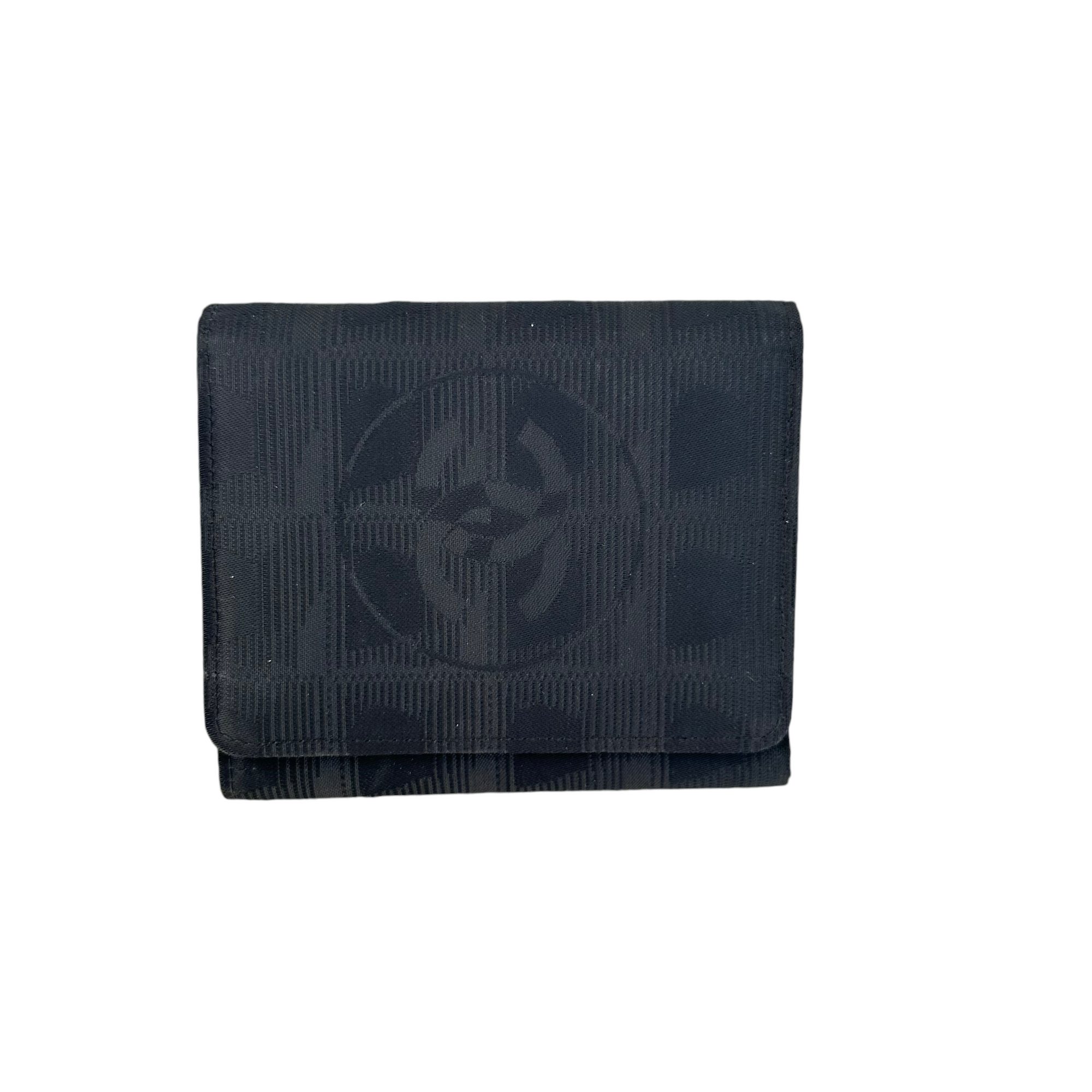 chanel 2000s black wallet