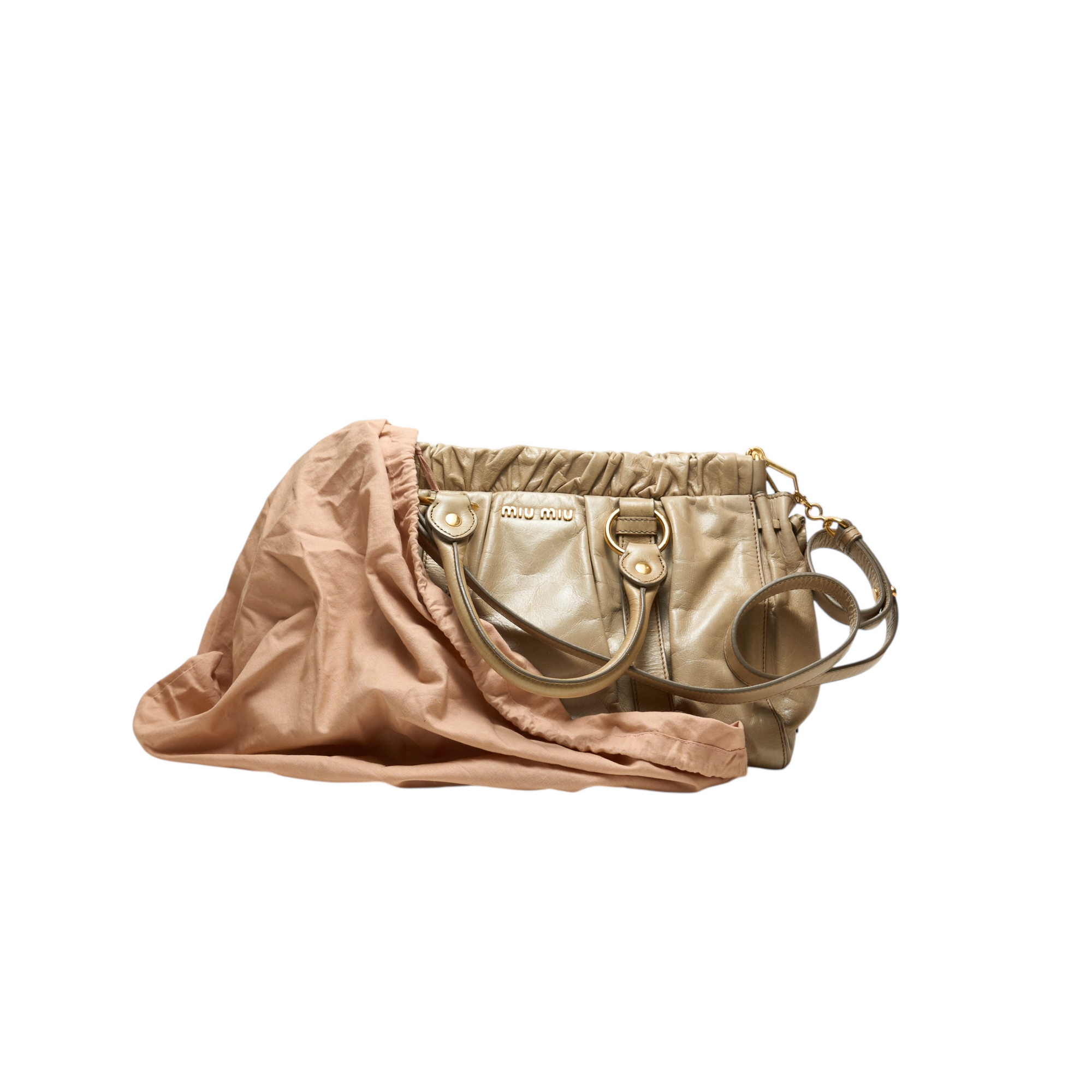 miu miu 2000s cream tan vitello bag