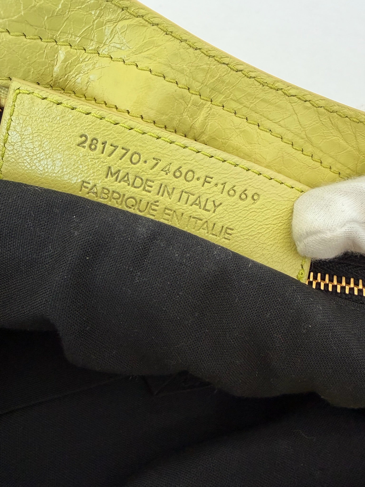 balenciaga 2010s neon yellow city bag