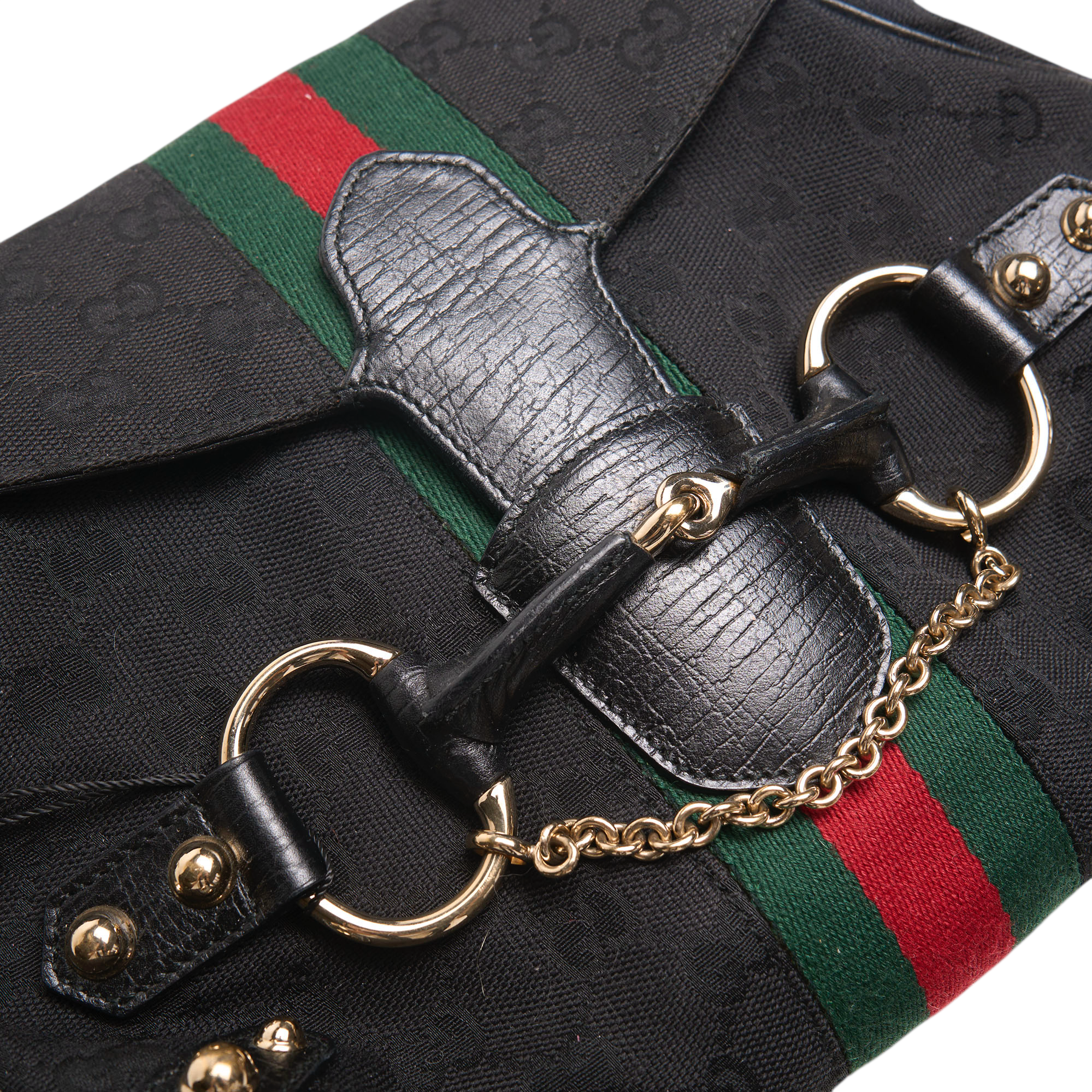 gucci 2000s black horsebit bag