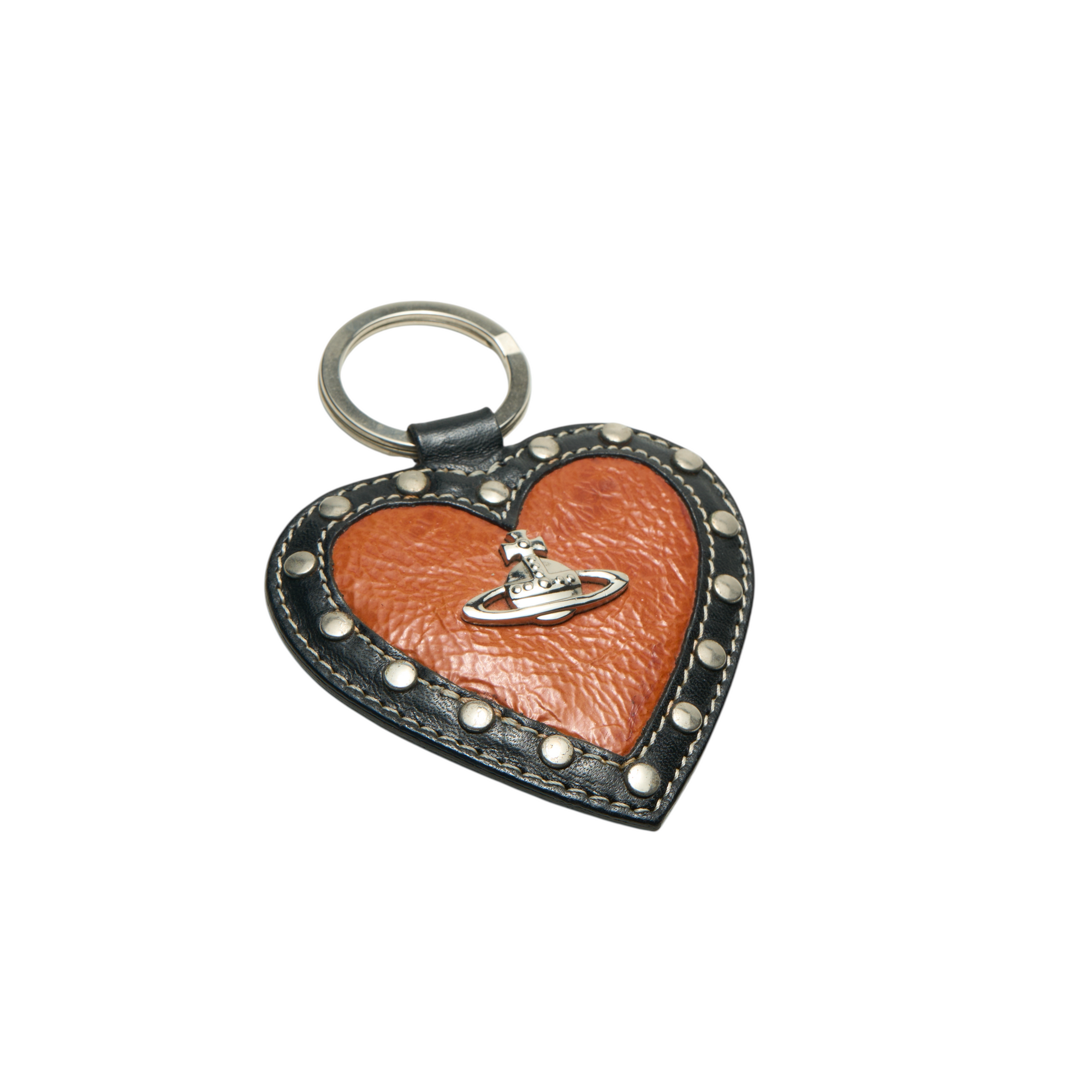 vivienne westwood orange heart keychain