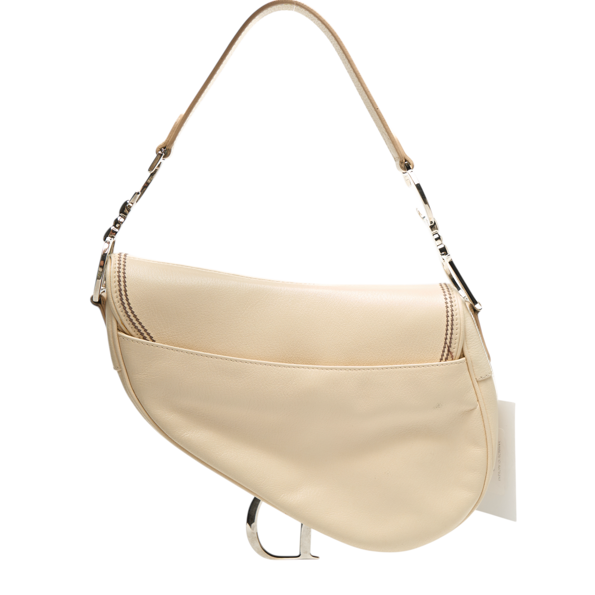 christian dior 2000s white saddle bag