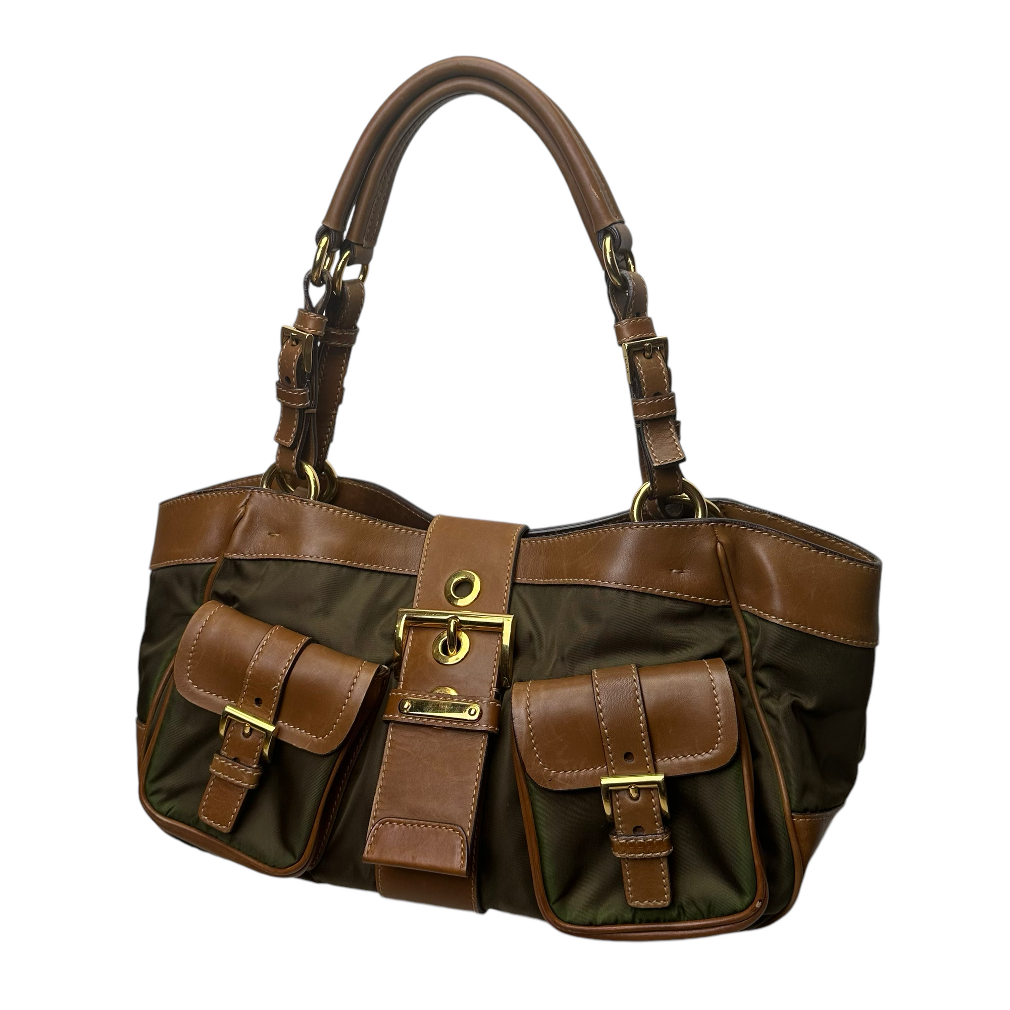 prada 2000s brown shoulder bag