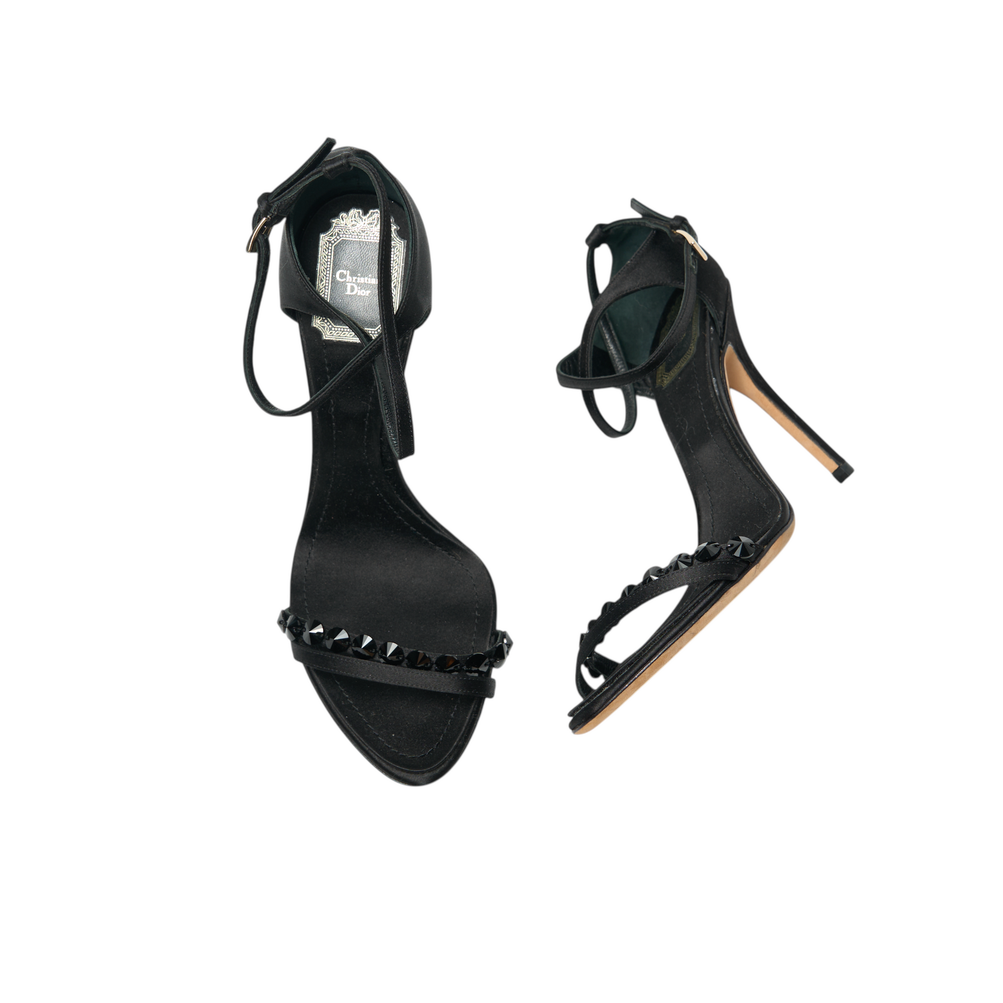 christian dior 2000s black studded heels