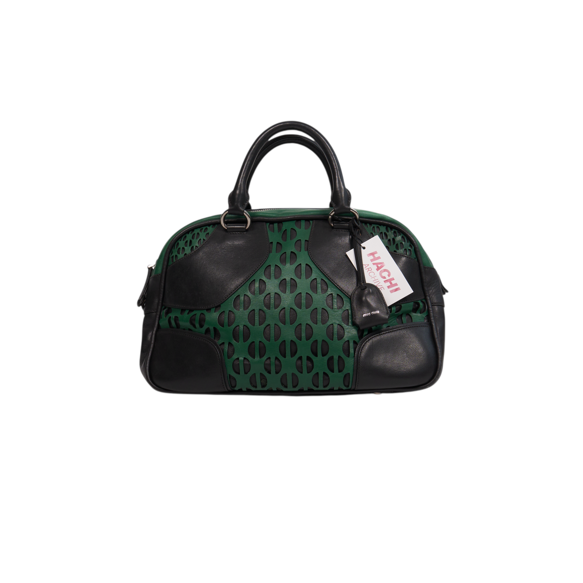 miu miu 2000s green bowler bag