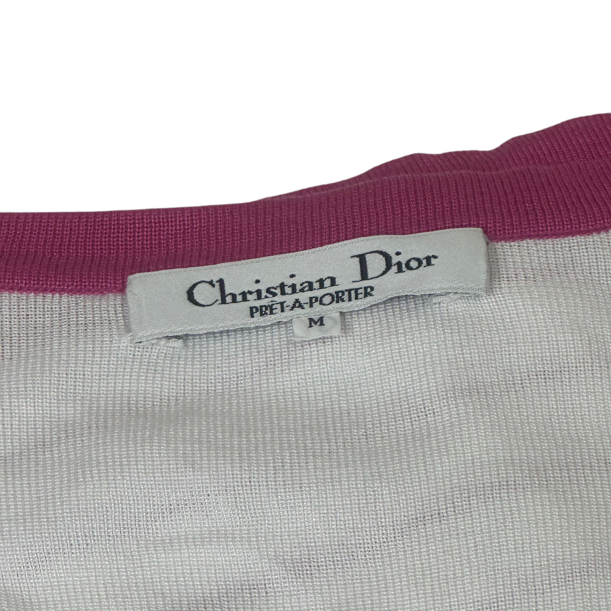 christian dior 2000s pink striped top