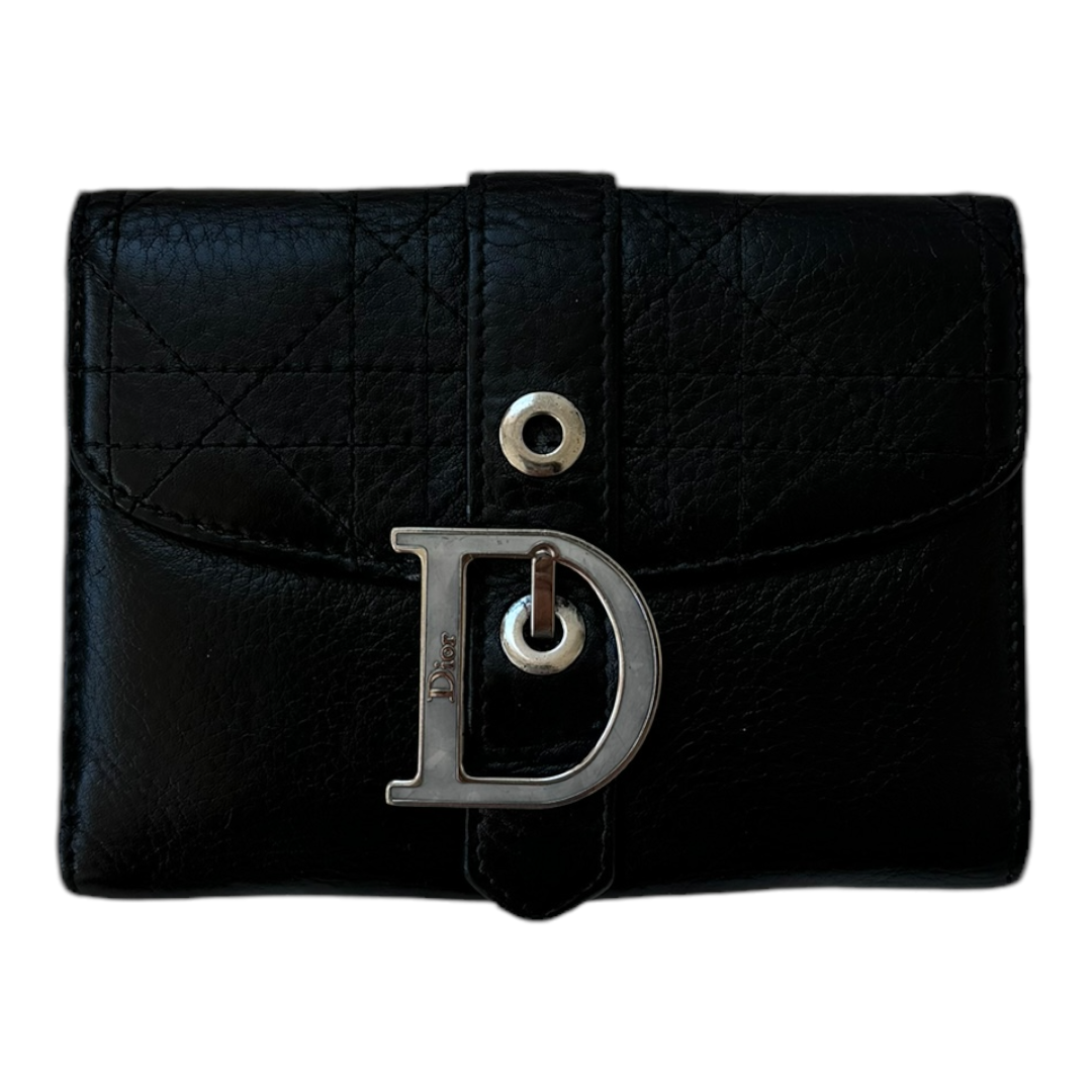 christian dior 2000s black wallet