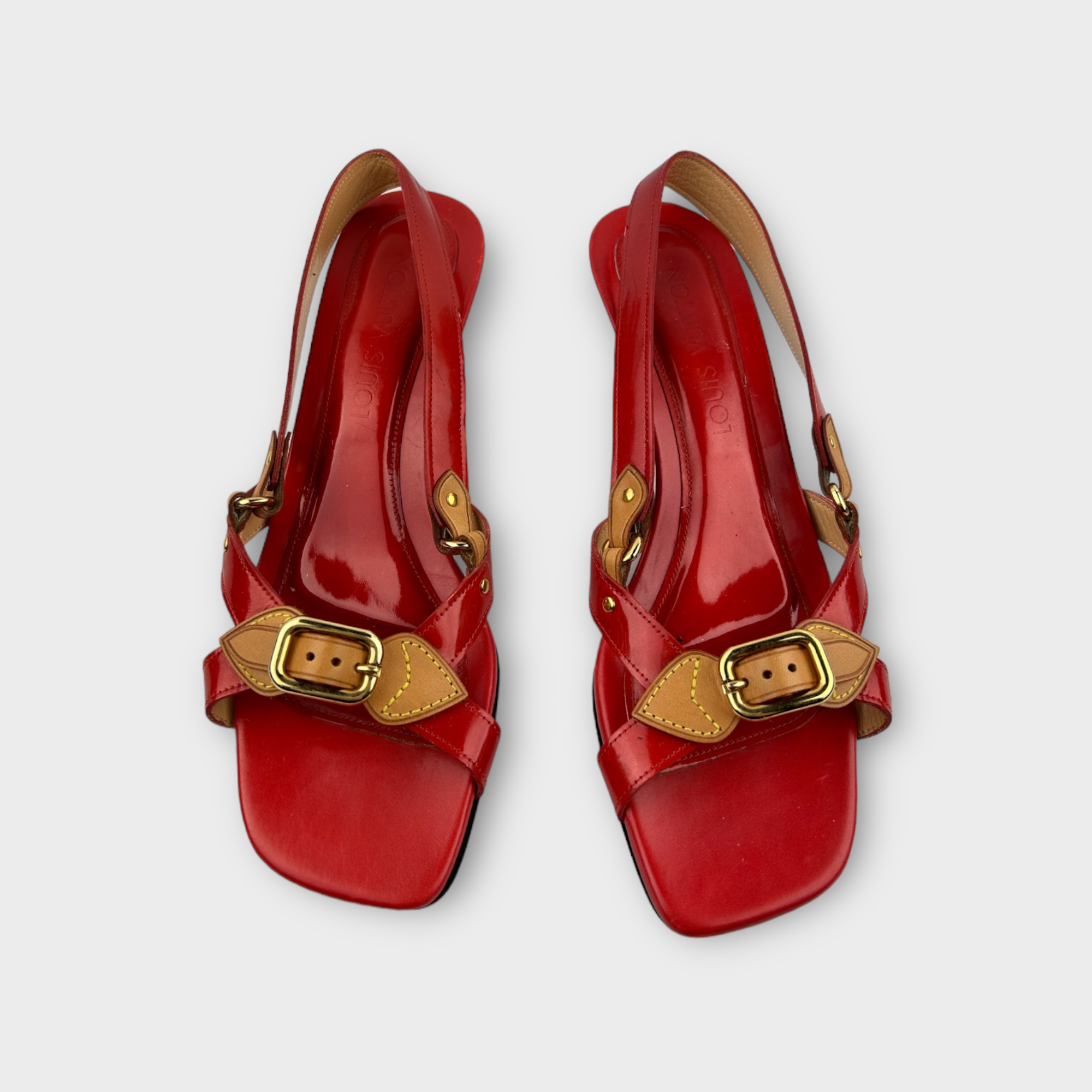 louis vuitton 2000s red heels