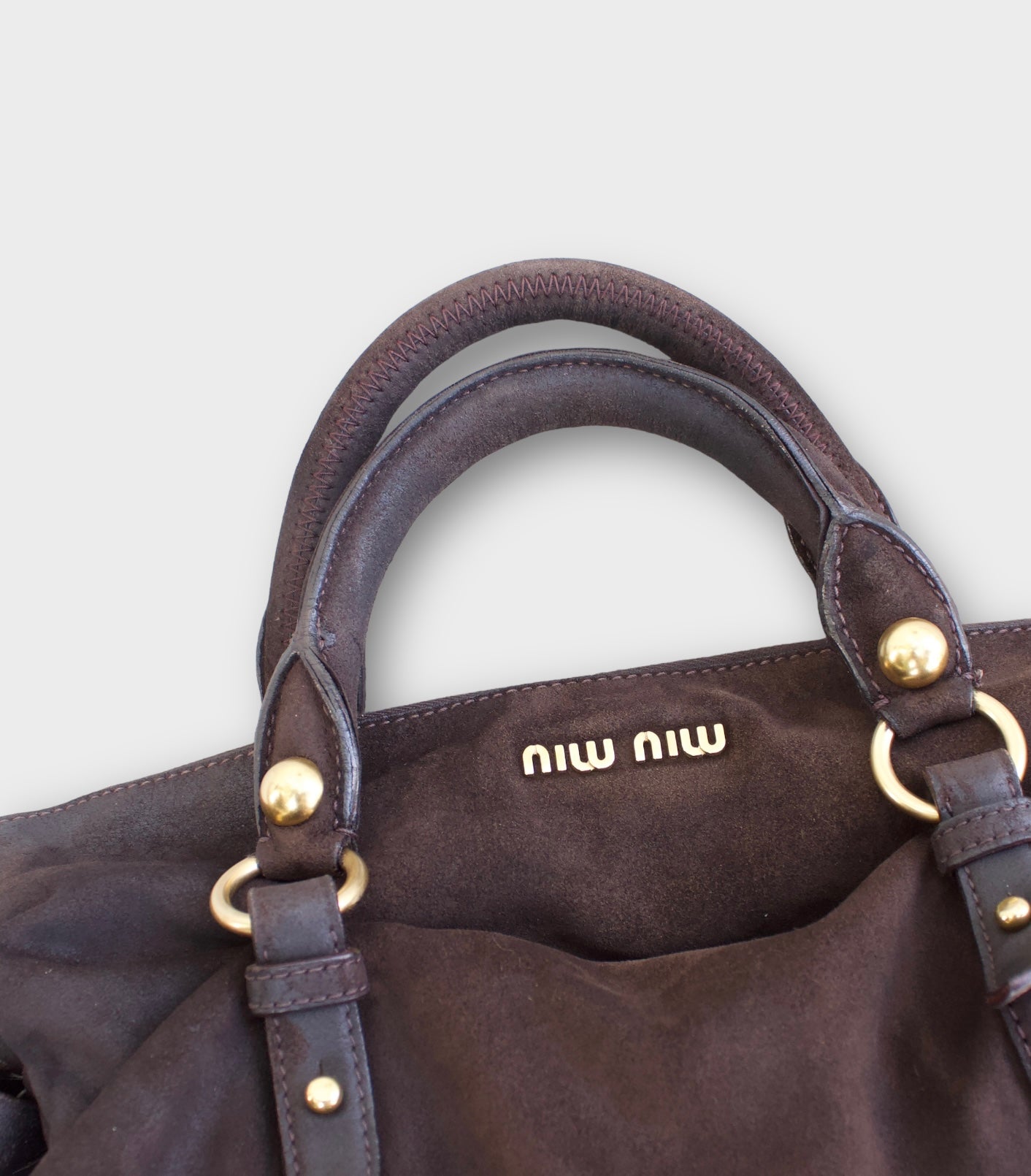 miu miu 2000s brown shoulder bag