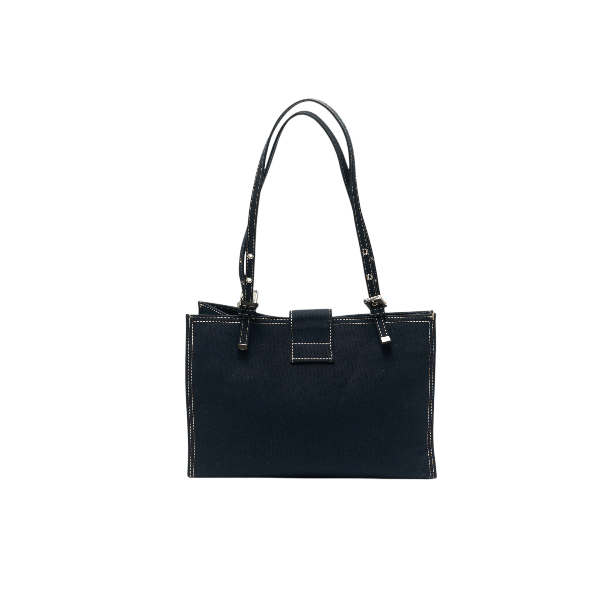 fendi 2000s navy blue shoulder bag