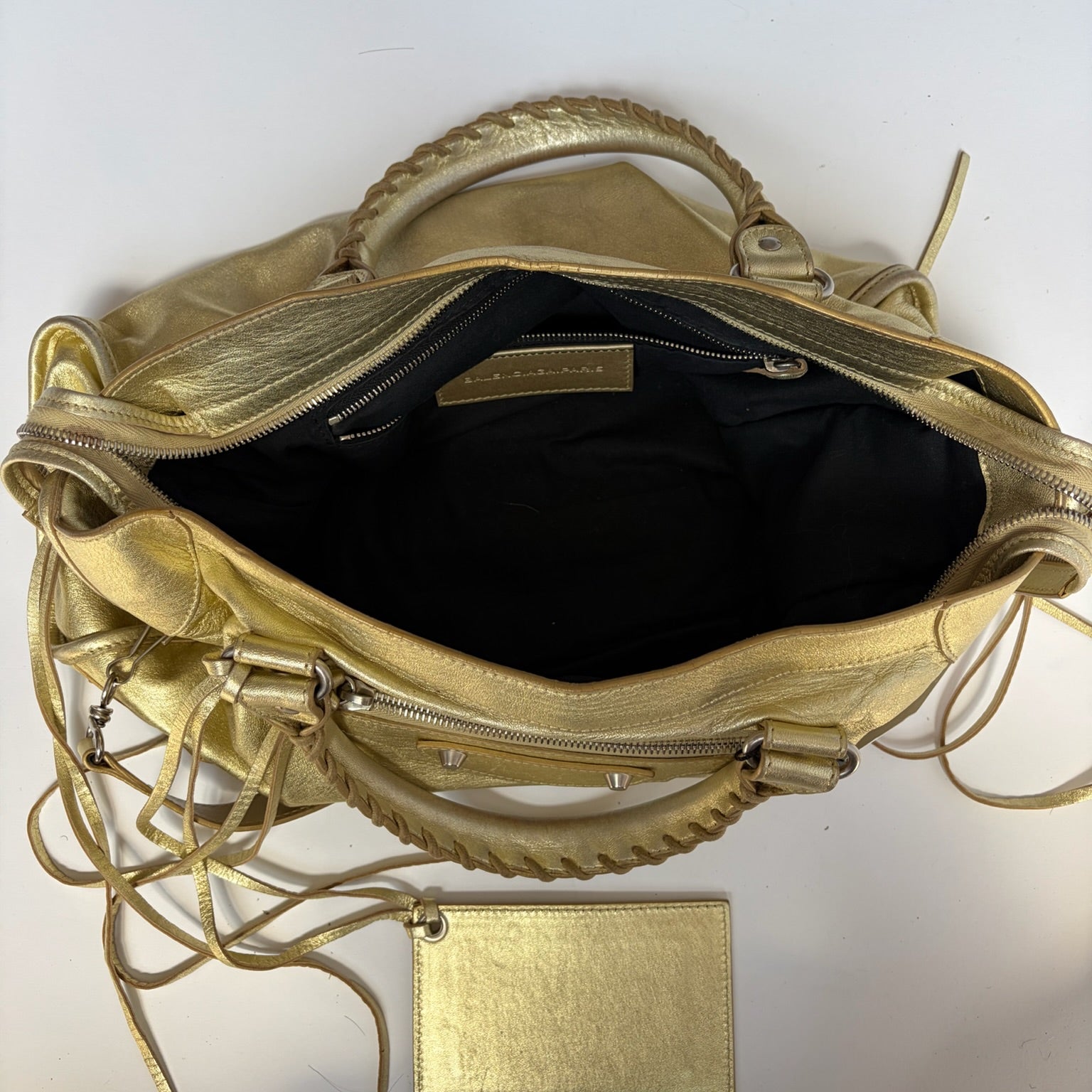 balenciaga 2000s gold city bag