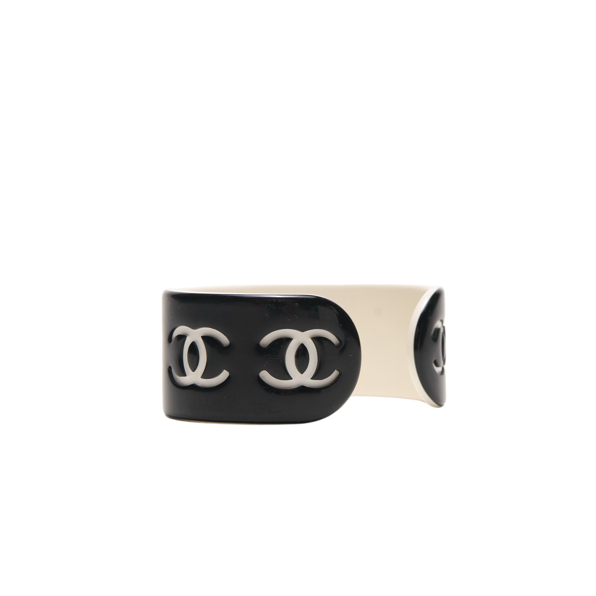chanel 2000s black cuff bracelet