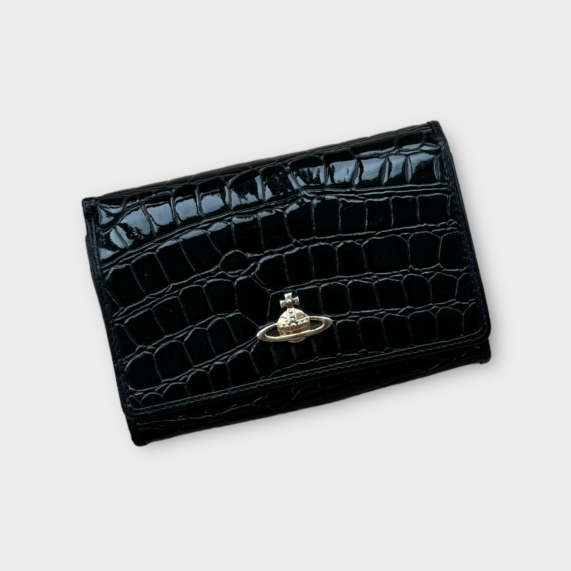 vivienne westwood black crocodile wallet