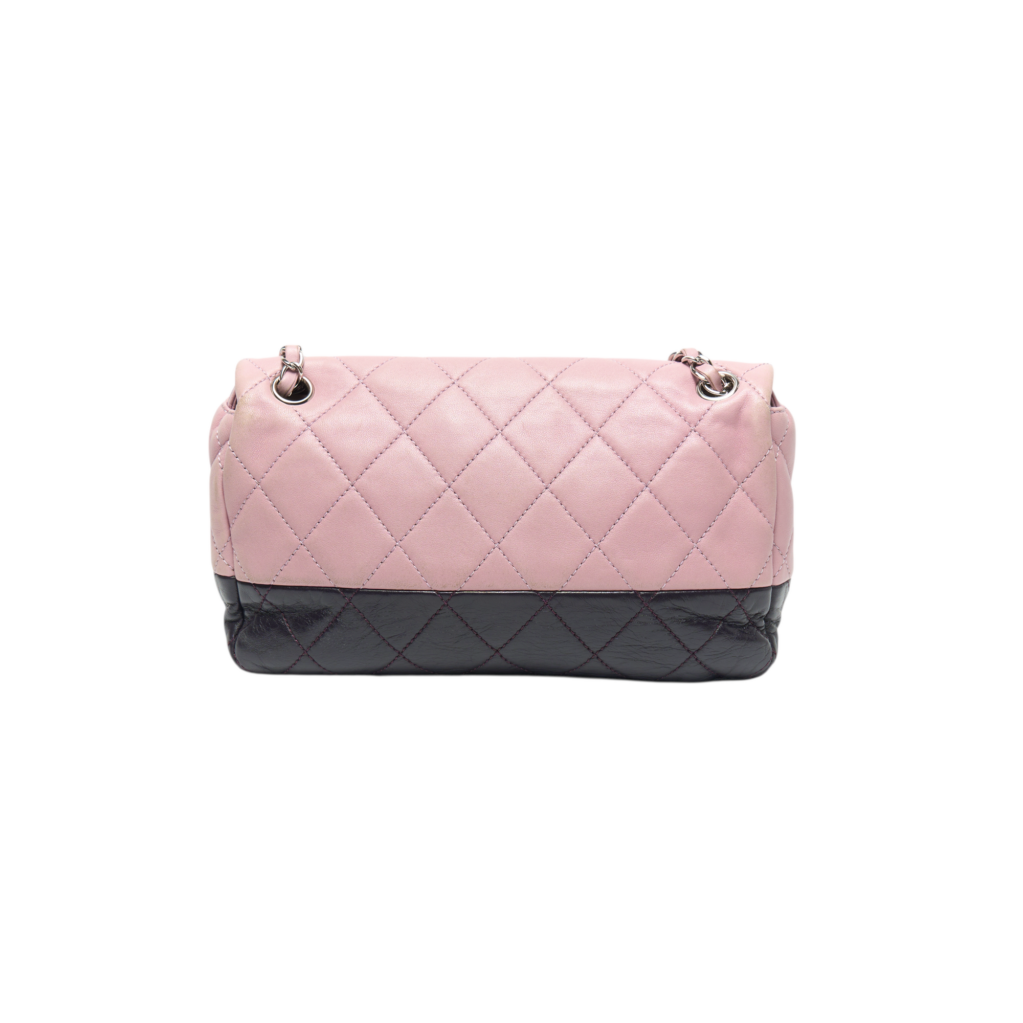 chanel 2000s half pink and purple flap bag