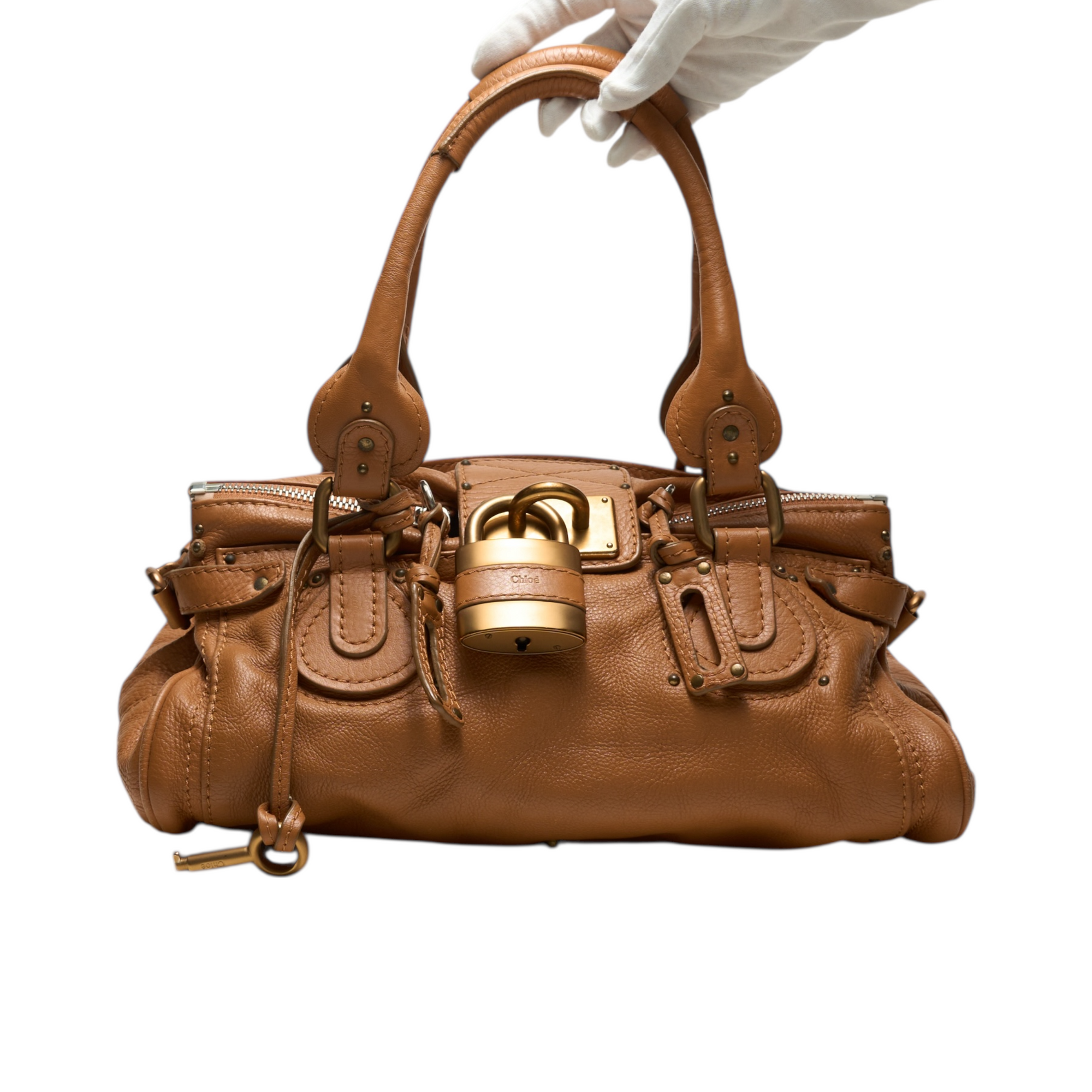 chloé 2000s orange paddington bag