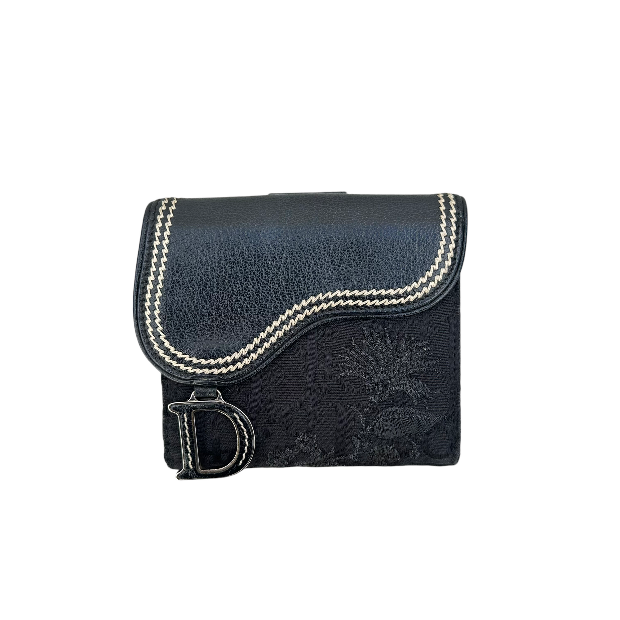 christian dior 2000s black trotter wallet