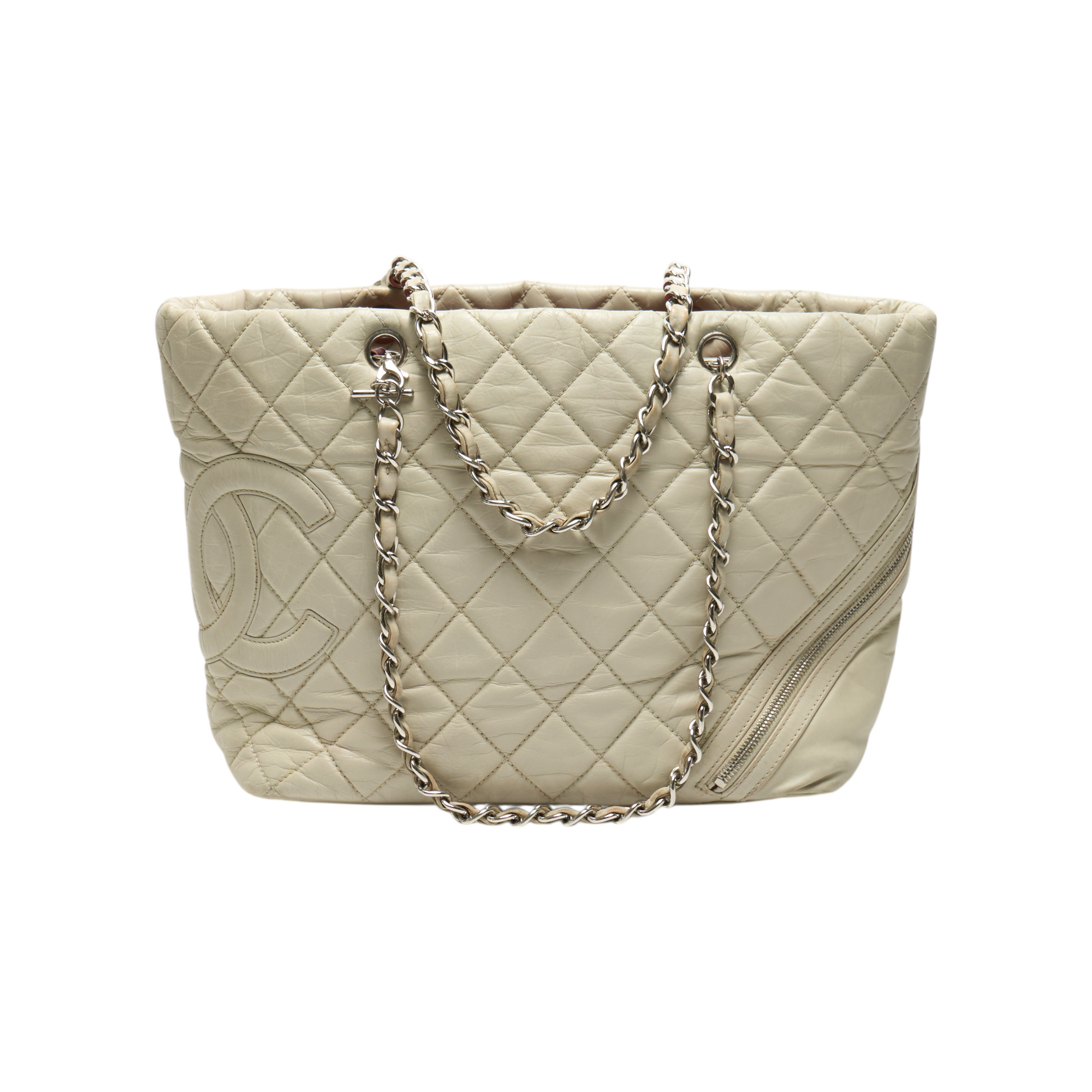 chanel 2000s cream cambon tote bag