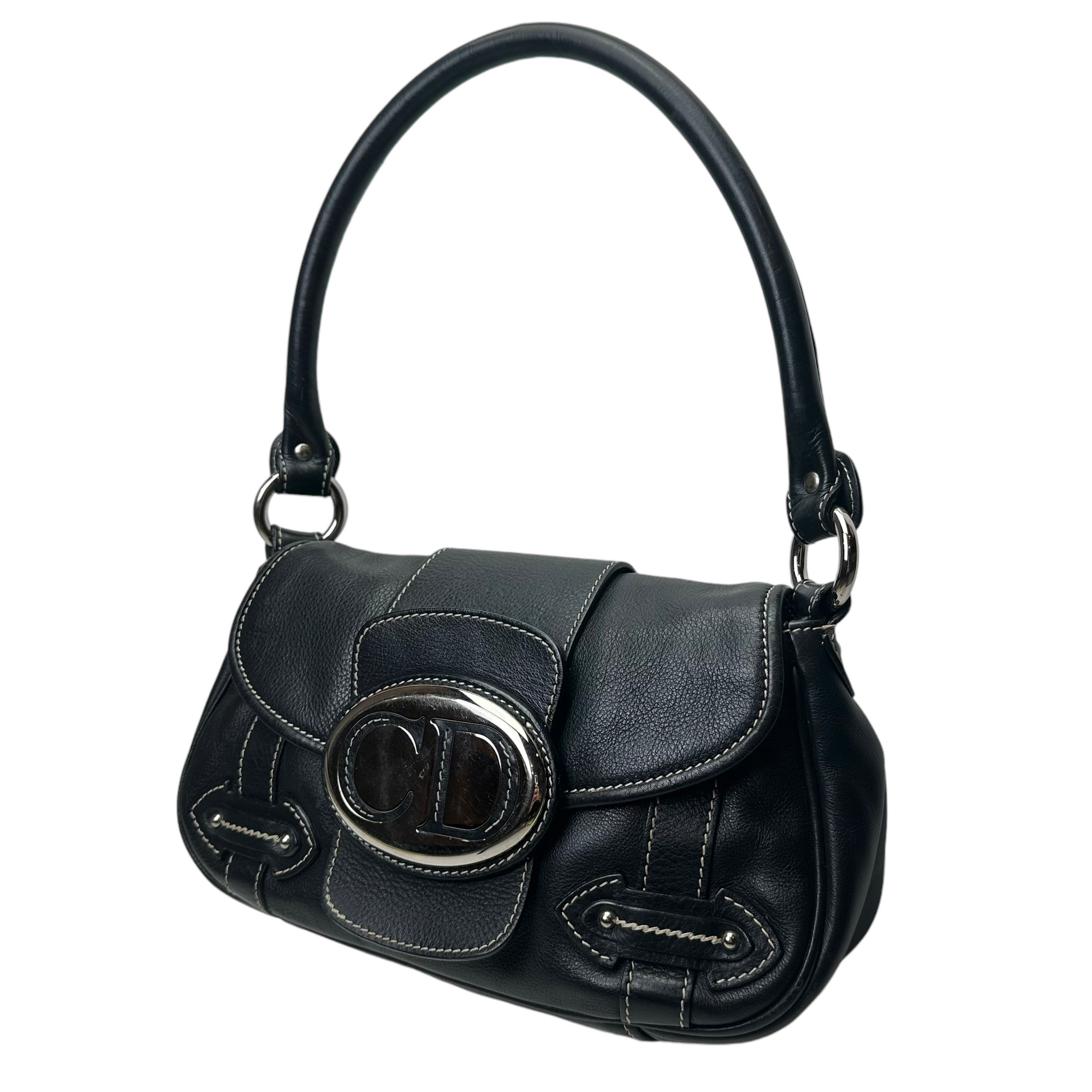 christian dior 2000s black shoulder bag