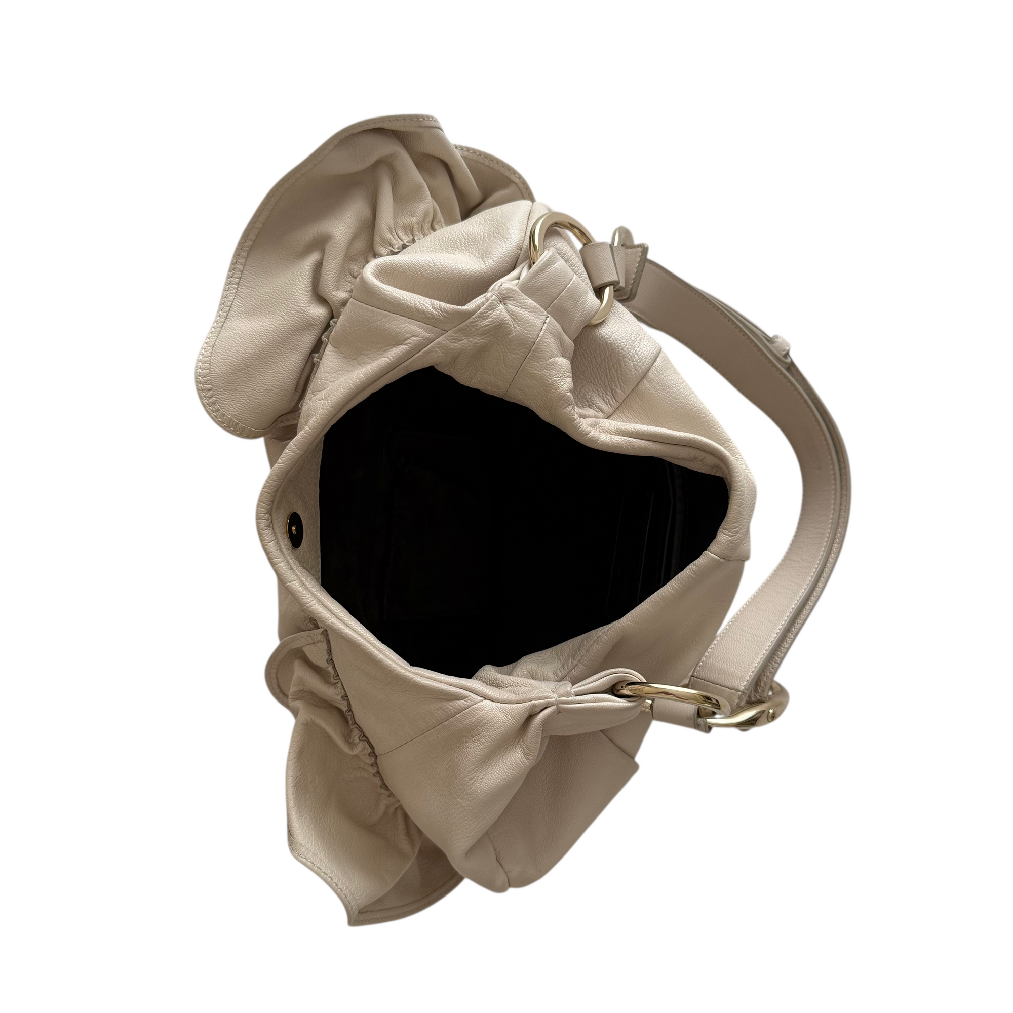 yves saint laurent cream shoulder bag
