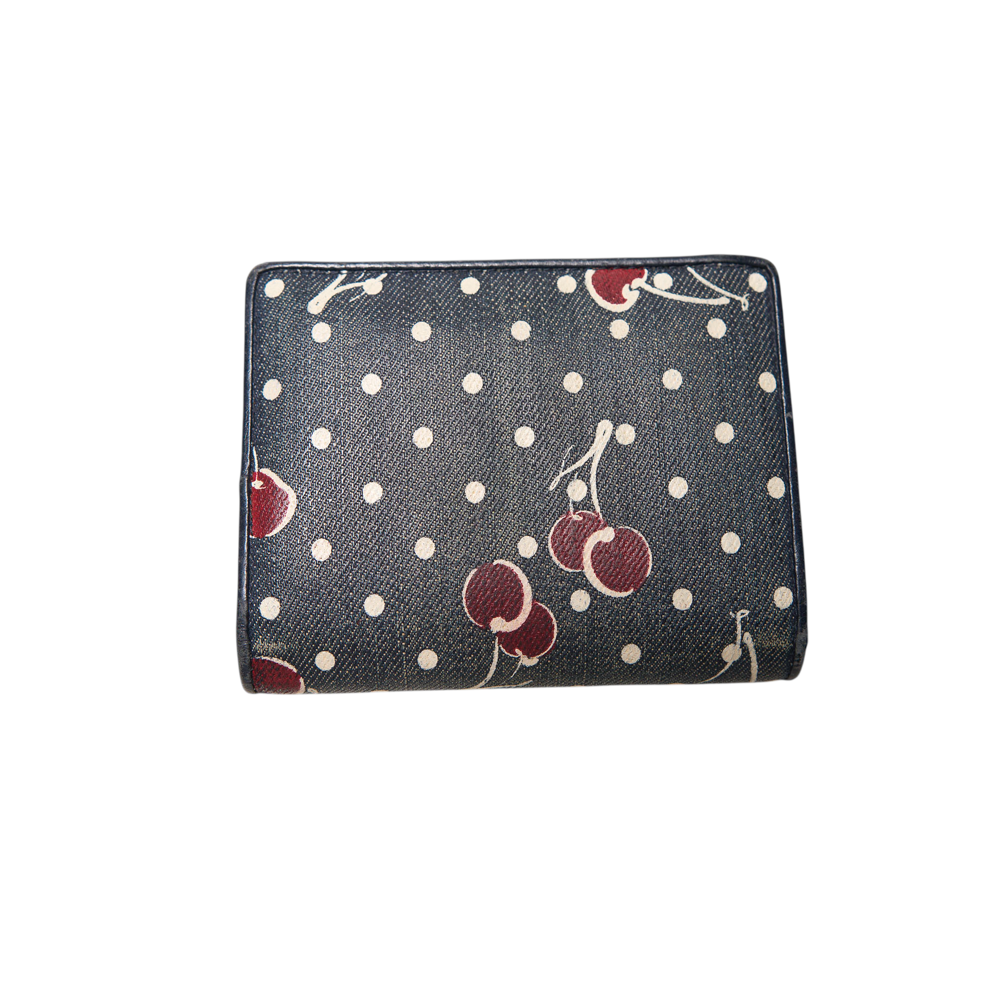 miu miu denim cherry wallet
