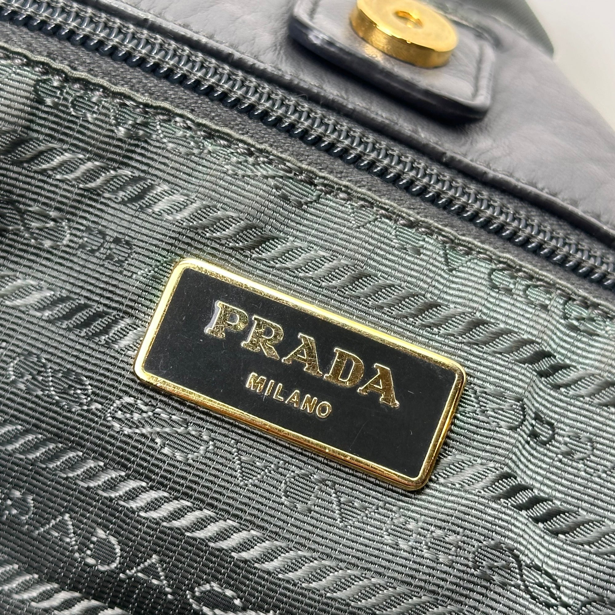 prada 2000s green shoulder bag