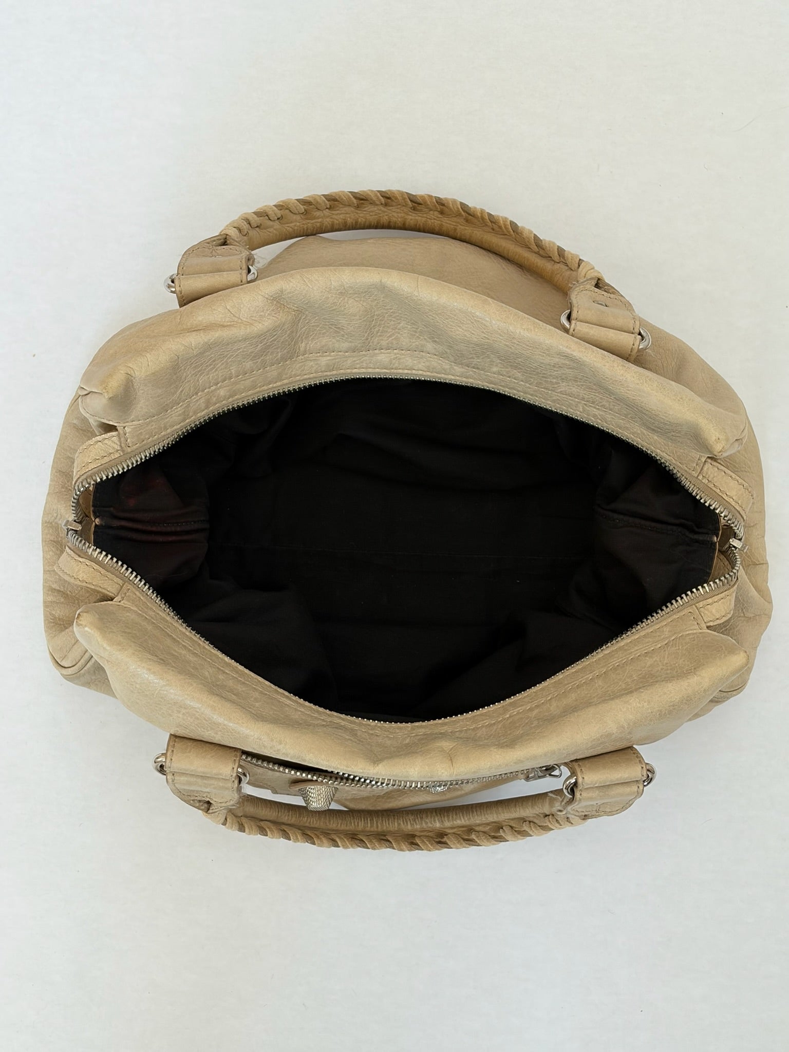 balenciaga 2000s cream motorcycle bag