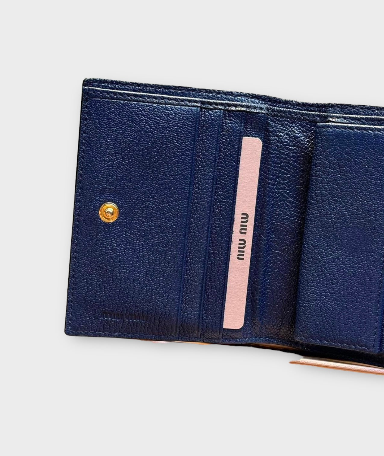 miu miu blue polka dot wallet