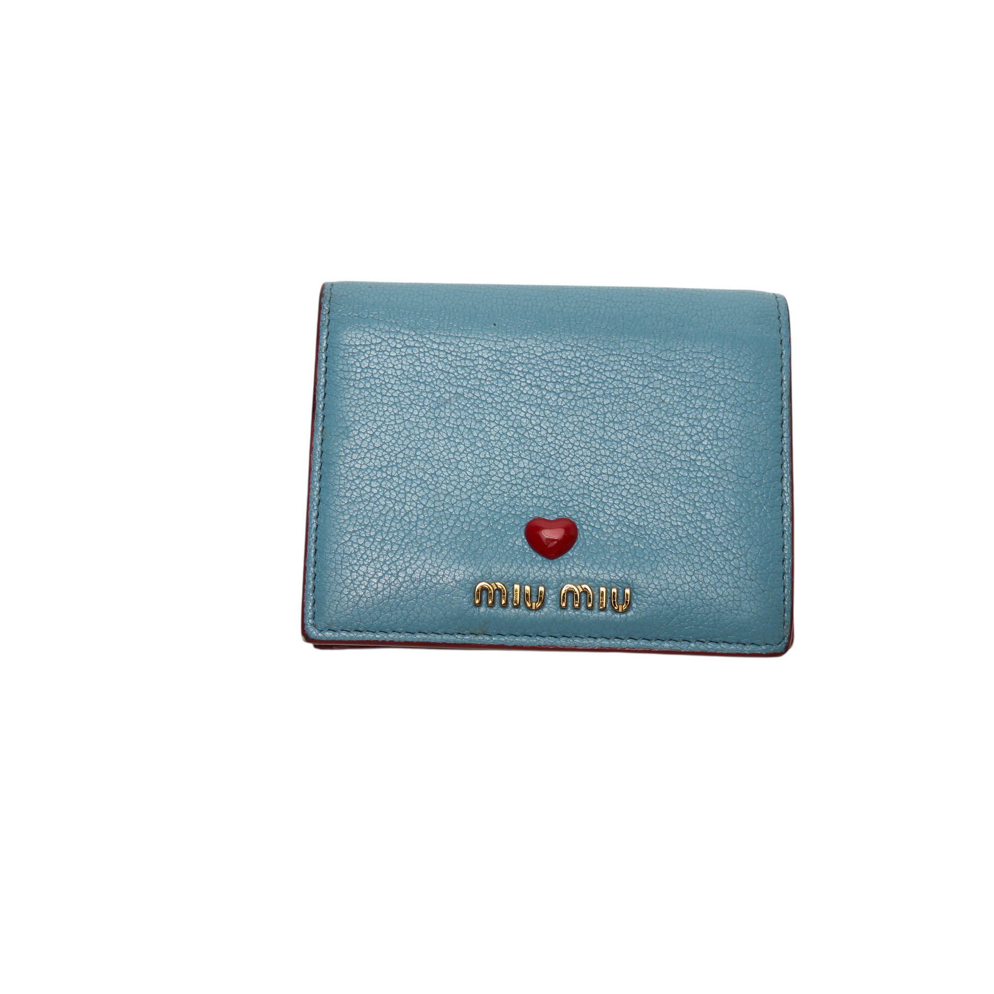 miu miu blue heart wallet