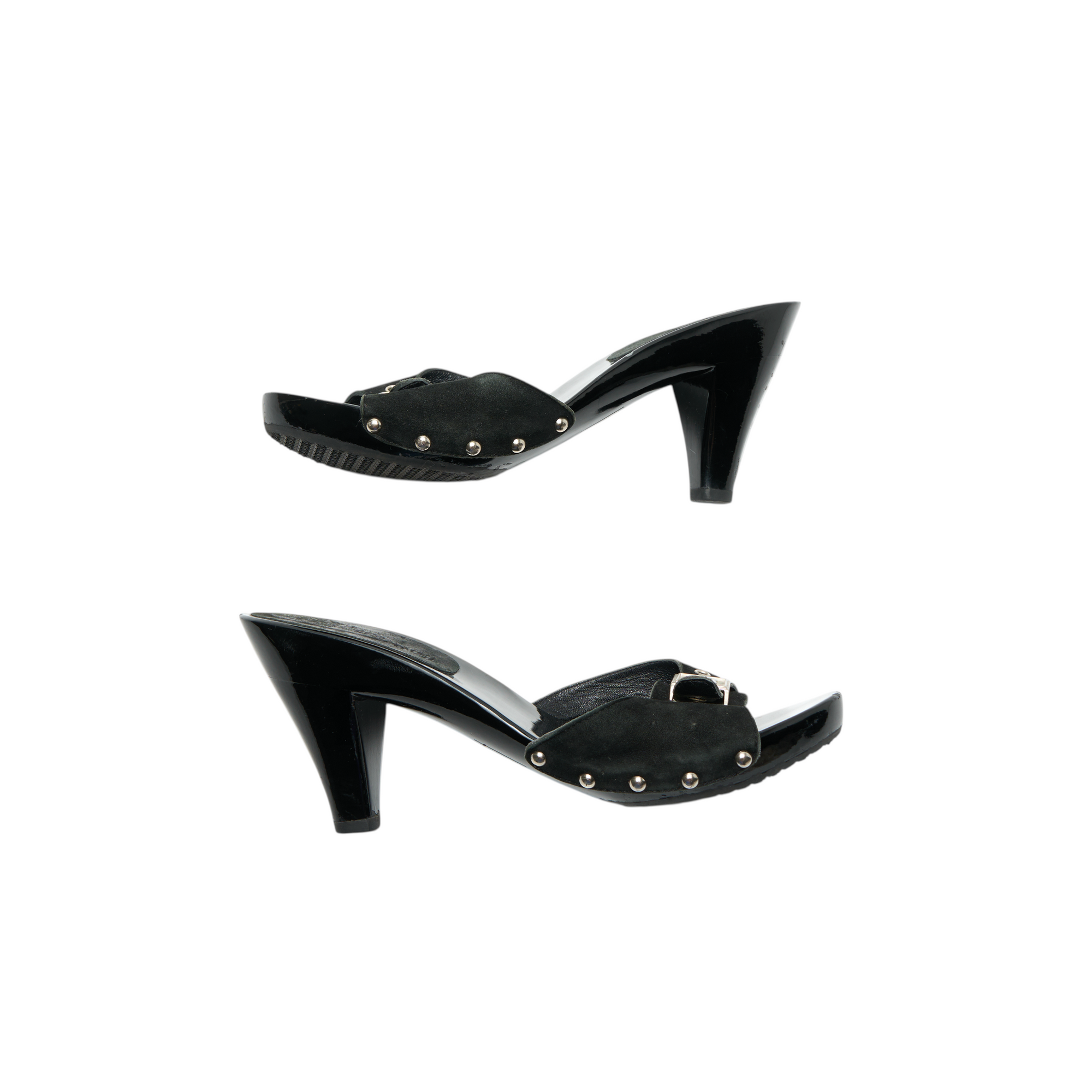 chanel 2000s black sandal heels