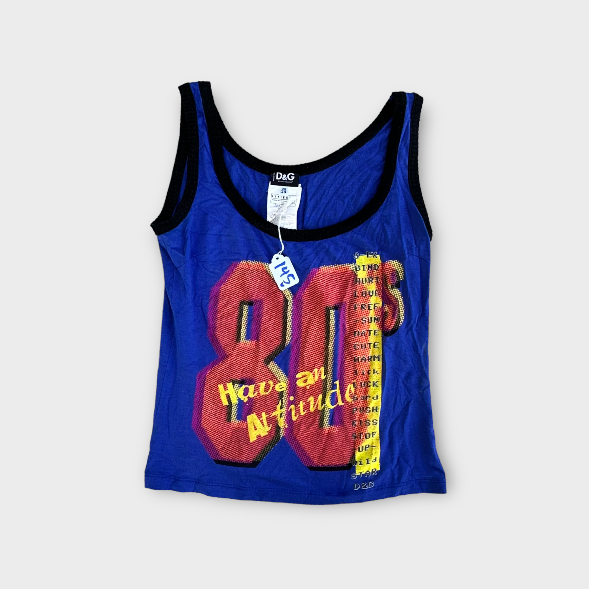 d&g 2000s graphic tank top