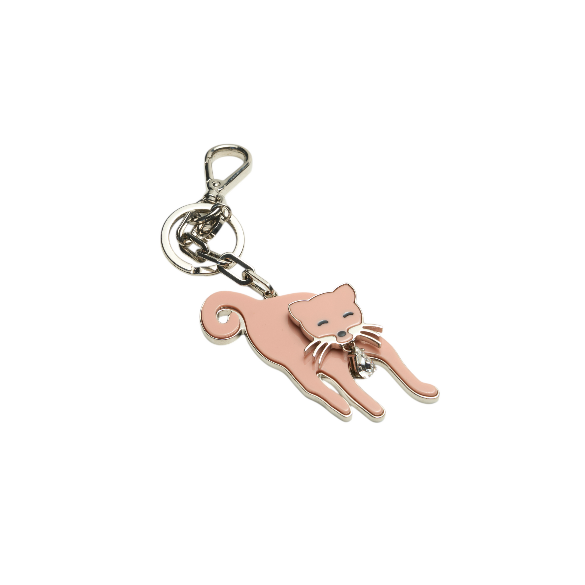 miu miu pink cat keychain