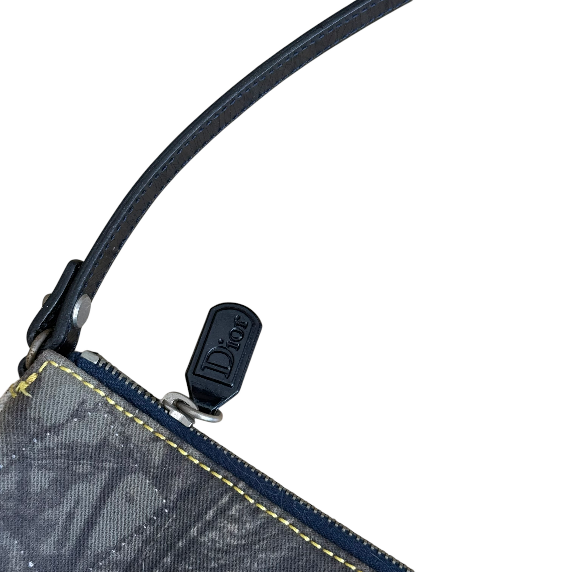 christian dior 2000s denim saddle bag